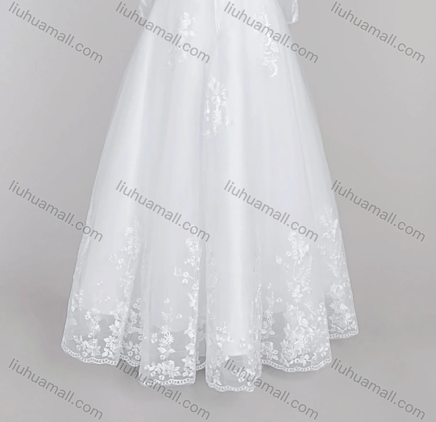 Wholesale Women's Glamorous V Neck Rhinestone Embroidery Corset Bodice Classic Tulle Wedding Dress - Liuhuamall