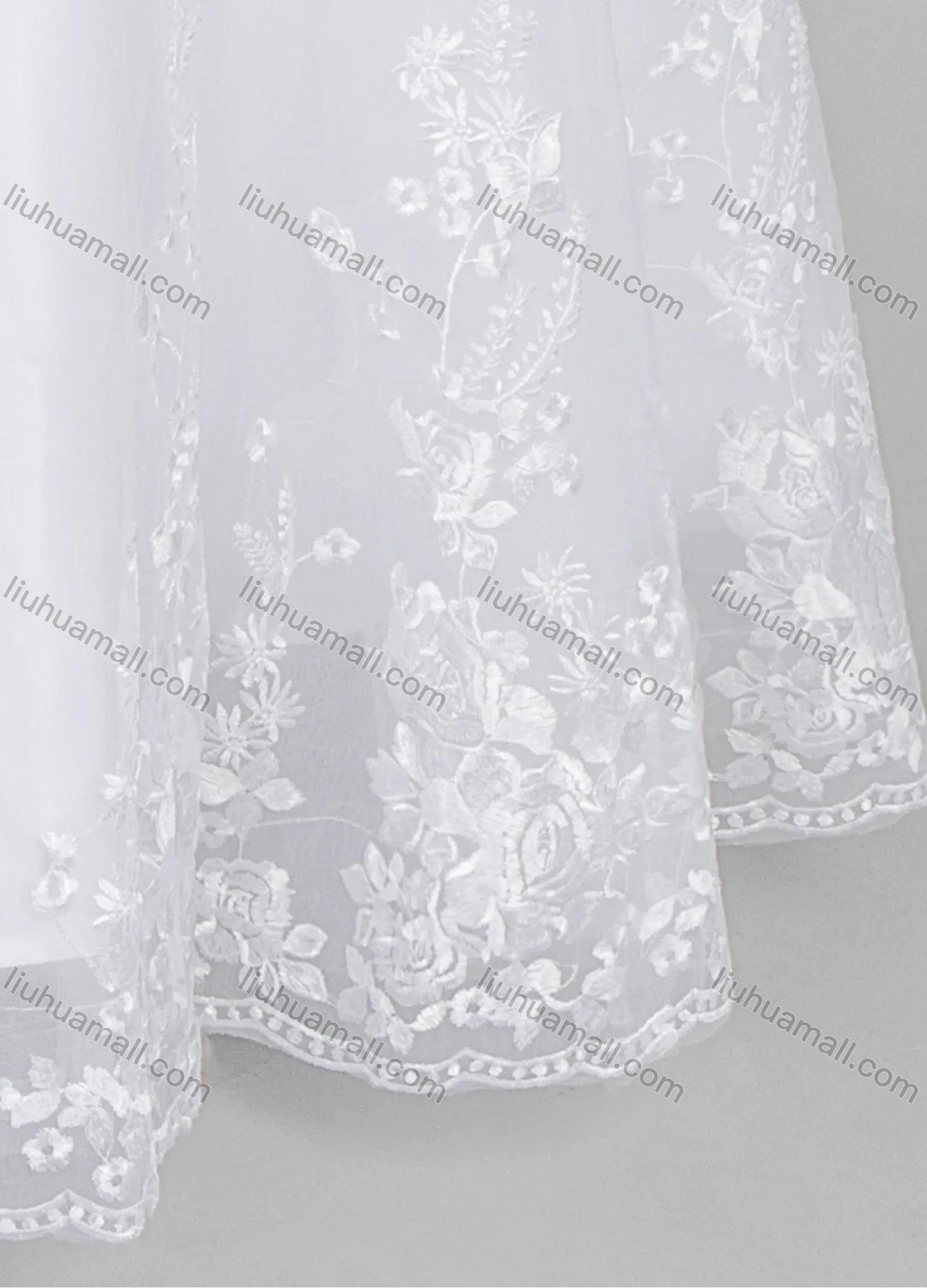 Wholesale Women's Glamorous V Neck Rhinestone Embroidery Corset Bodice Classic Tulle Wedding Dress - Liuhuamall