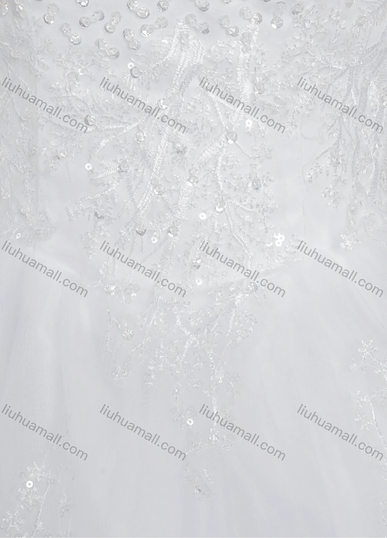 Wholesale Women's Glamorous Off Shoulder Embroidery Sequin Corset Bodice Classic Tulle Wedding Dress - Liuhuamall