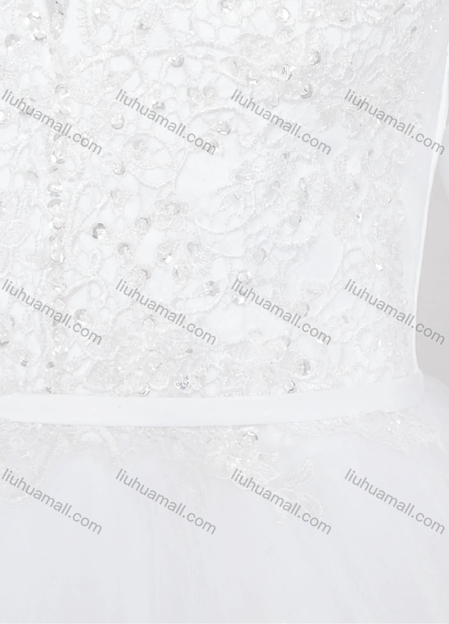 Wholesale Women's Glamorous Embroidery Sweetheart Sequin Appliques Corset Bodice Classic Tulle Wedding Dress - Liuhuamall