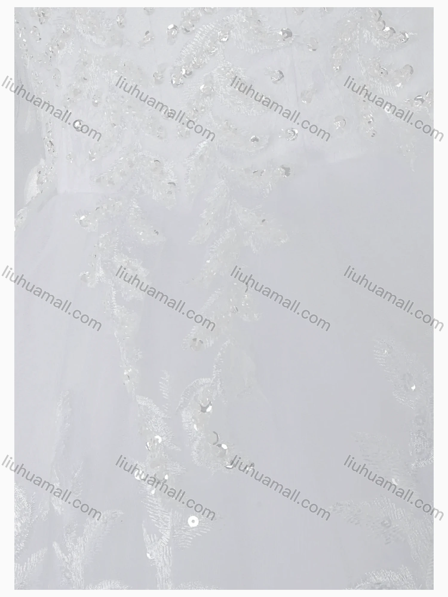 Wholesale Women's Glamorous Sequin Scoop Neck Beaded Applique Embroidery Corset Bodice Classic Tulle Wedding Dress - Liuhuamall