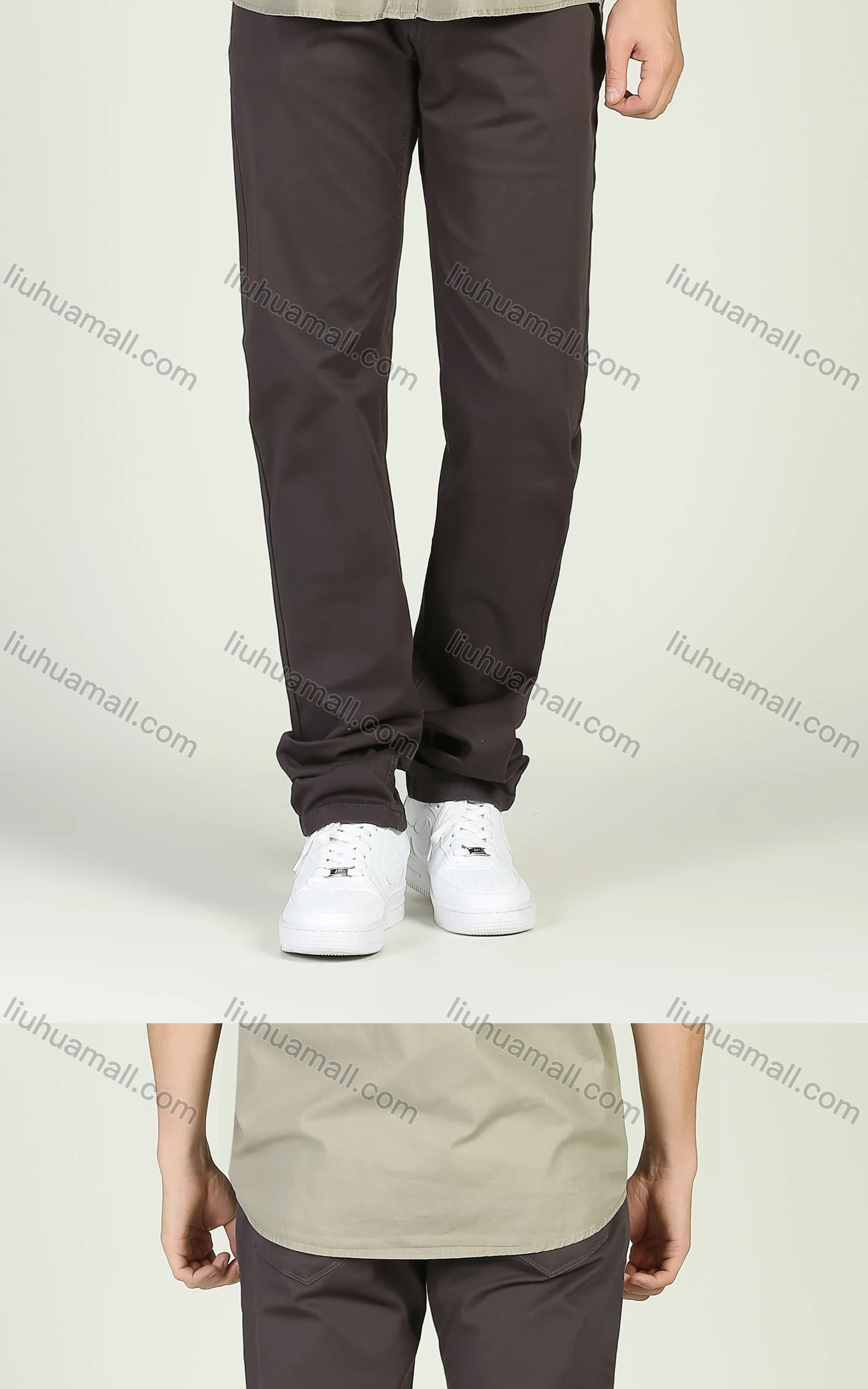 Wholesale Men's Casual Plain Straight Leg Trousers - Liuhuamall