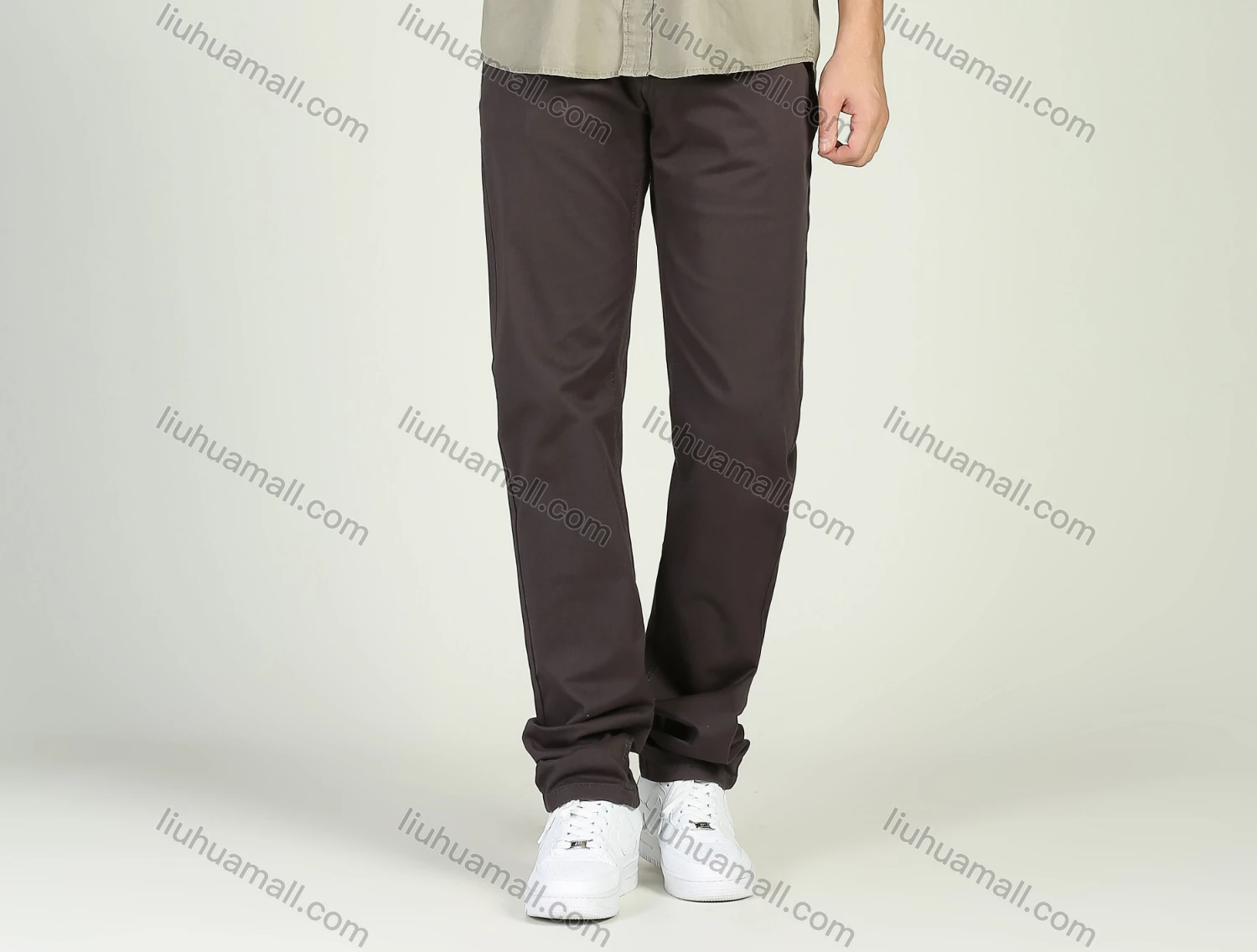 Wholesale Men's Casual Plain Straight Leg Trousers - Liuhuamall