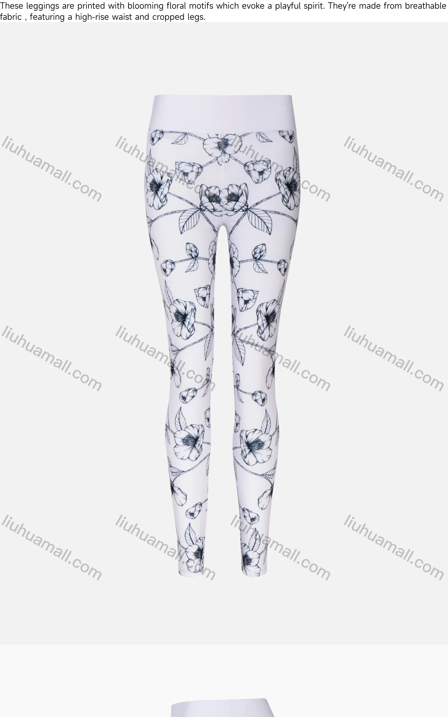Wholesale Women's Allover Floral Print High Waist Sporty Yoga Elasticity Leggings - Liuhuamall