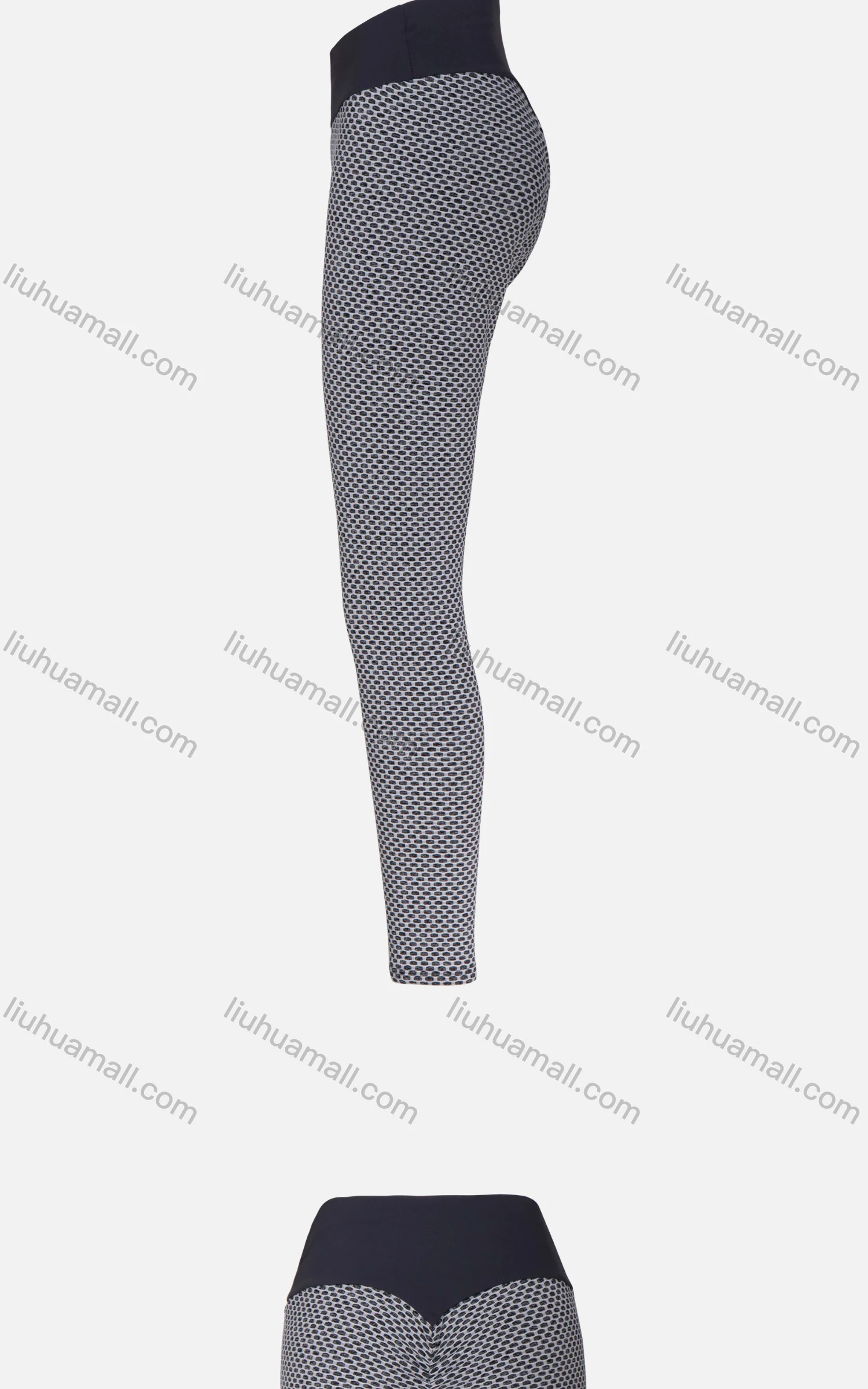 Wholesale Women's Sporty Honeycomb Contrast High Waist Yoga Elasticity Leggings - Liuhuamall