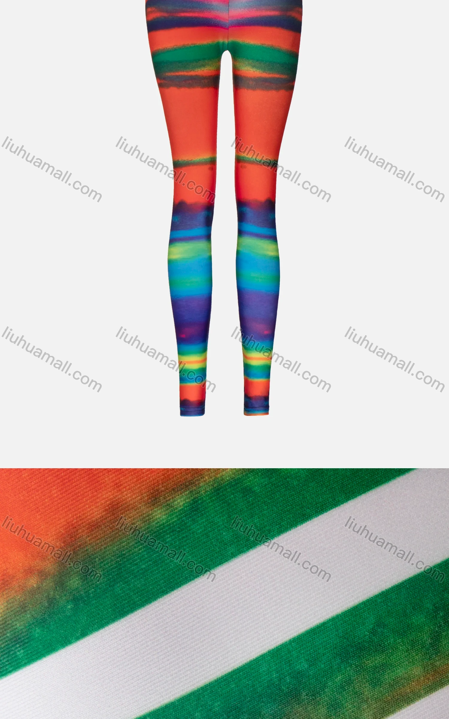 Wholesale Women's Sporty Irregular Water-colour Striped High Waist Yoga Elasticity Leggings - Liuhuamall