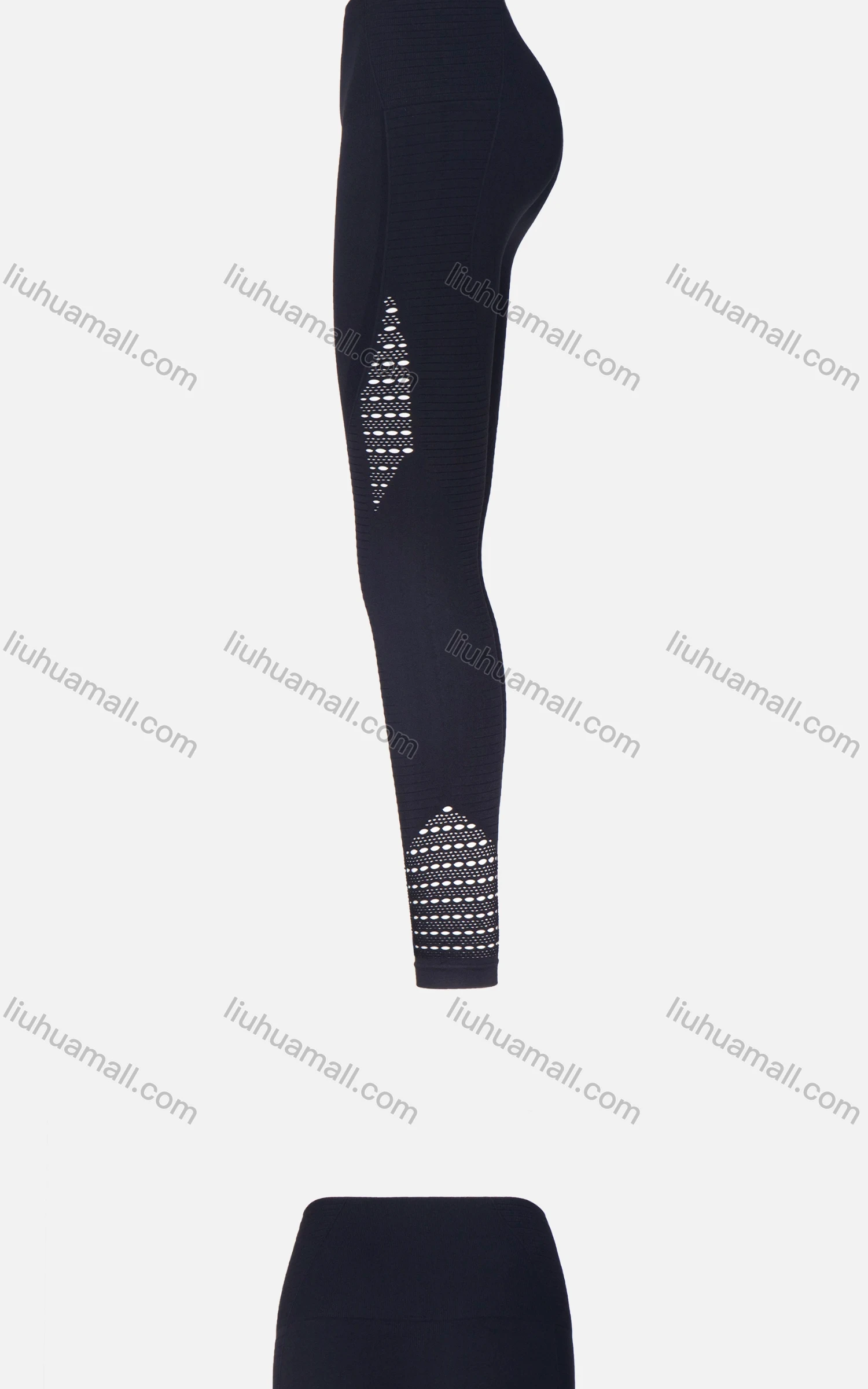 Wholesale Women's Athletic Plain Pin Dot High Waist Yoga Elasticity Leggings - Liuhuamall