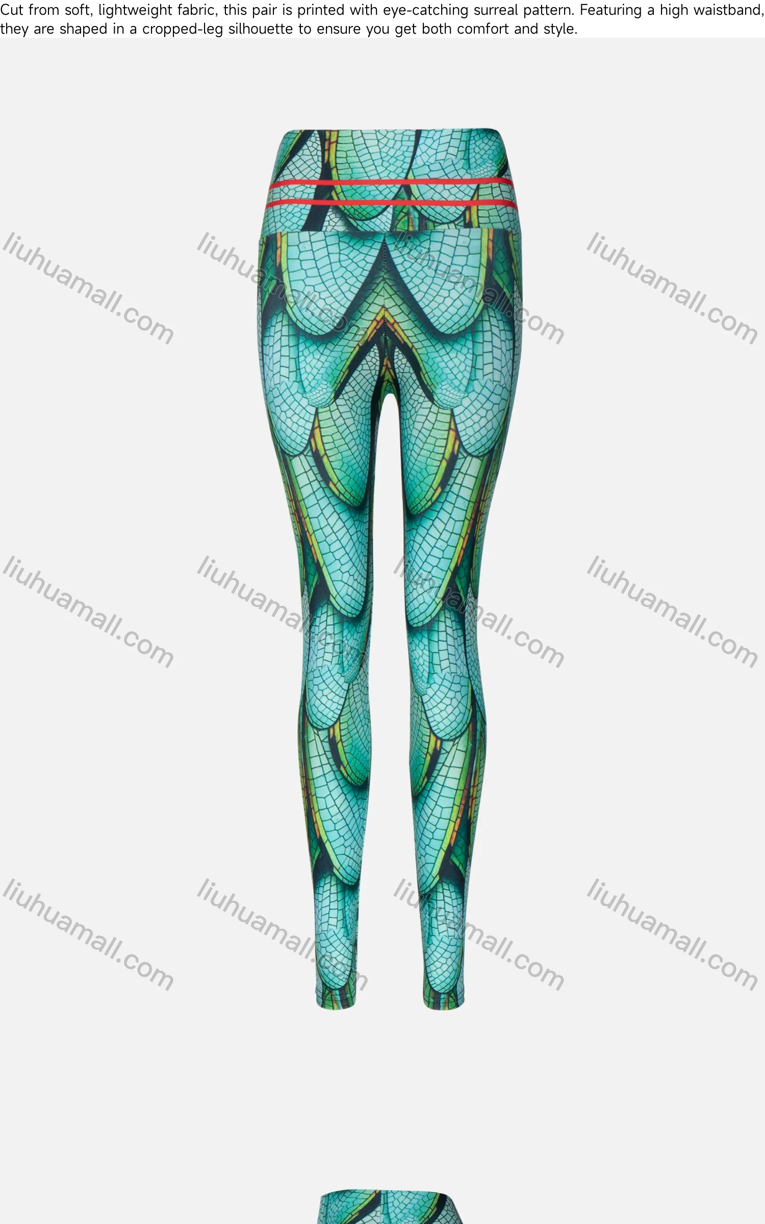 Wholesale Women's Athletic Allover Abstract Print Striped Trim High Waist Yoga Elasticity Leggings - Liuhuamall