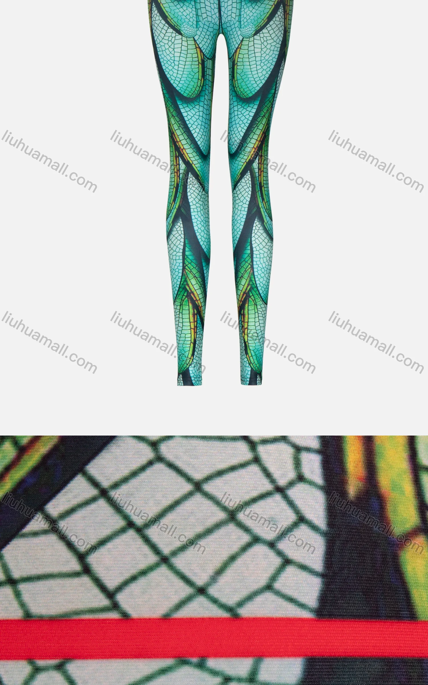 Wholesale Women's Athletic Allover Abstract Print Striped Trim High Waist Yoga Elasticity Leggings - Liuhuamall