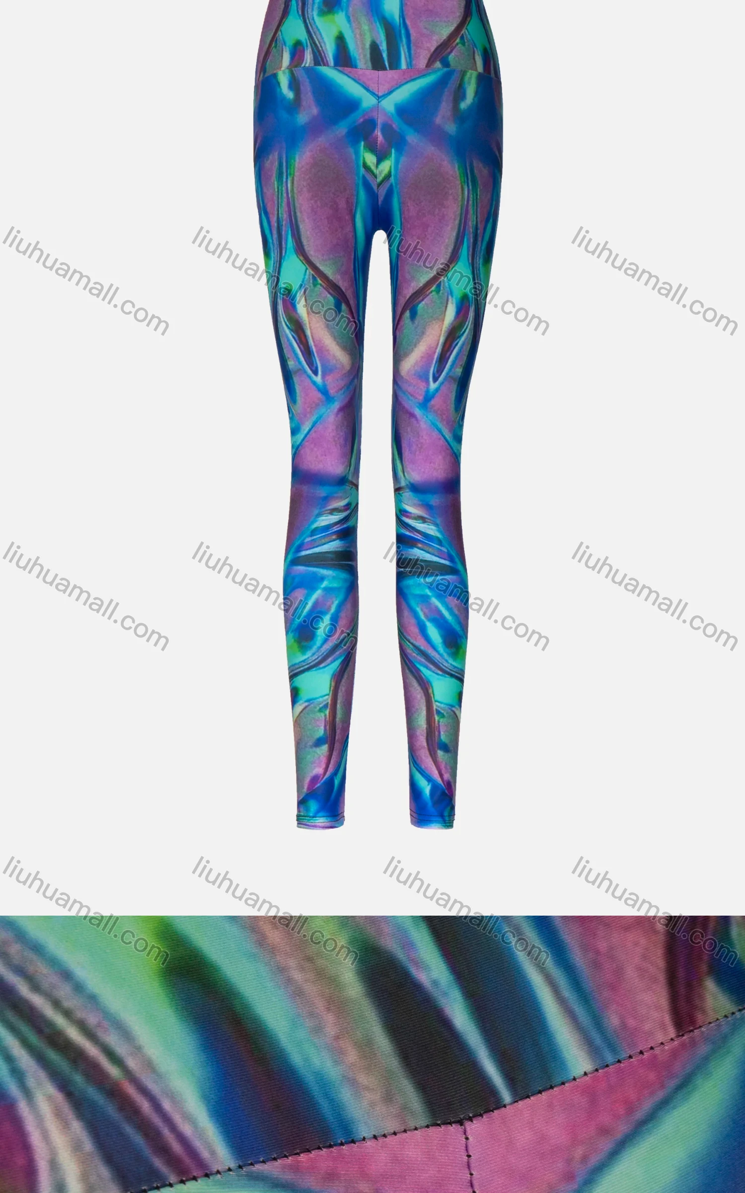 Wholesale Women's Athletic Abstract Print High Waist Yoga Elasticity Leggings - Liuhuamall