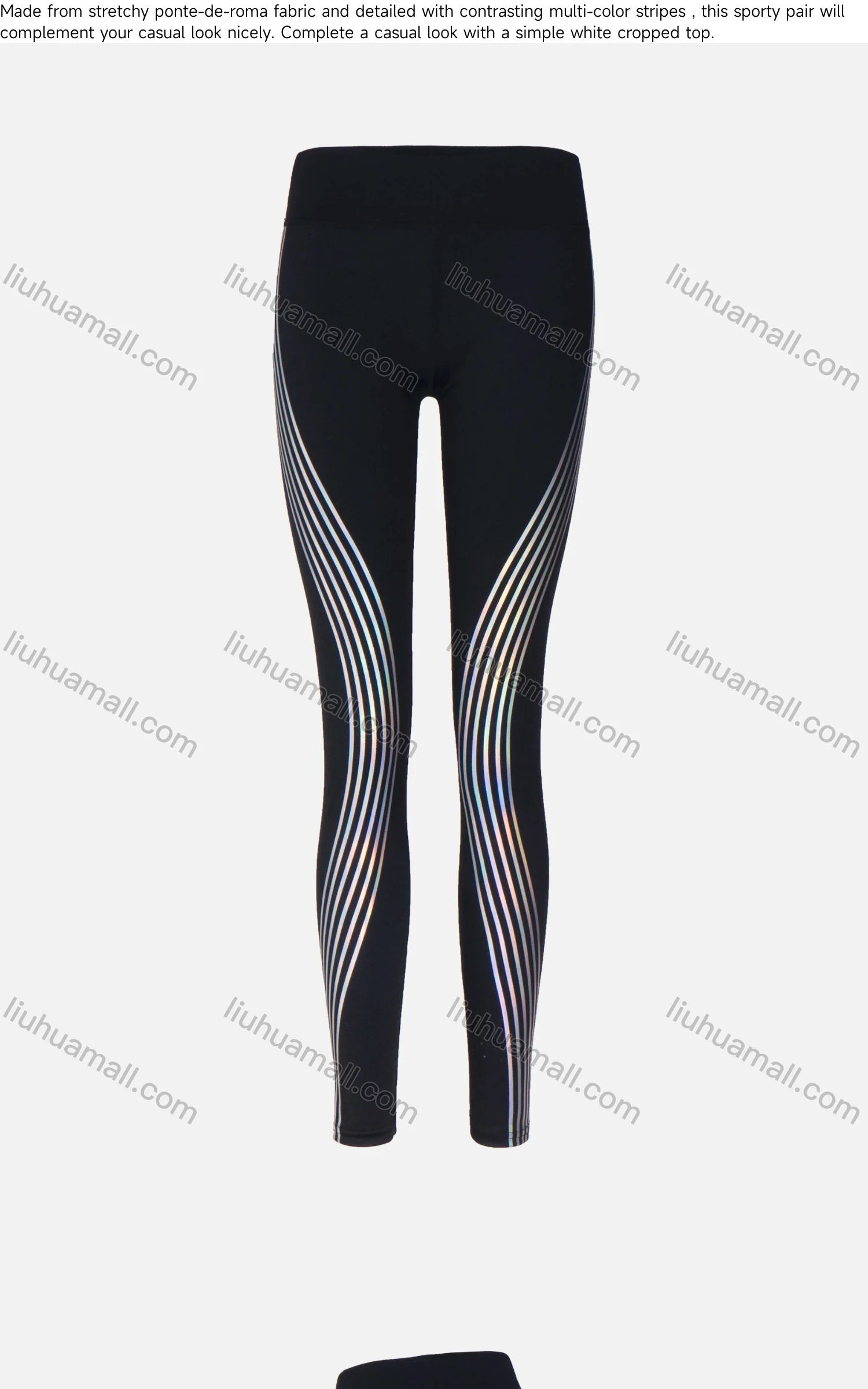 Wholesale Women's Athletic Reflective Stripes High Waist Yoga Elasticity Leggings - Liuhuamall
