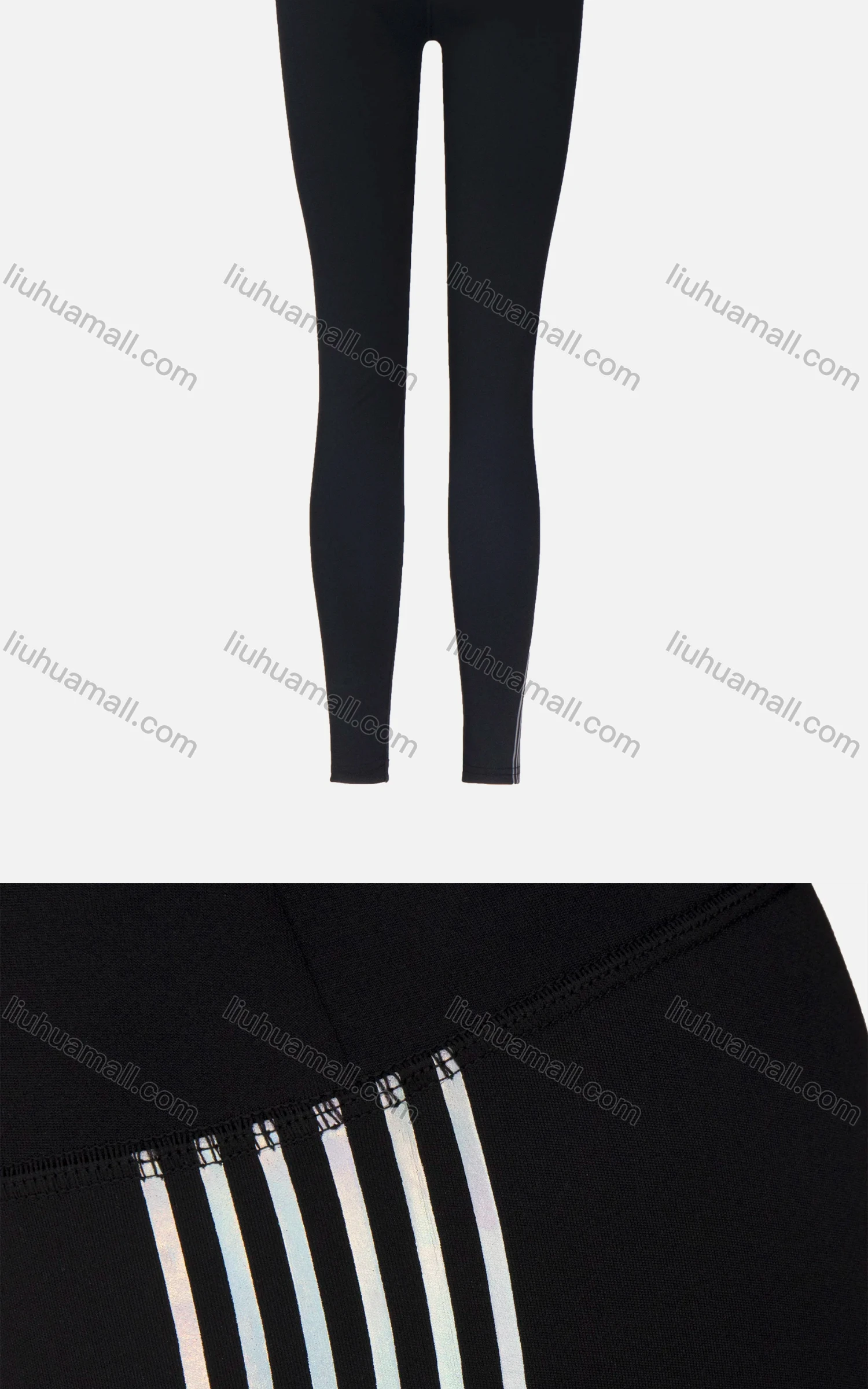 Wholesale Women's Athletic Reflective Stripes High Waist Yoga Elasticity Leggings - Liuhuamall