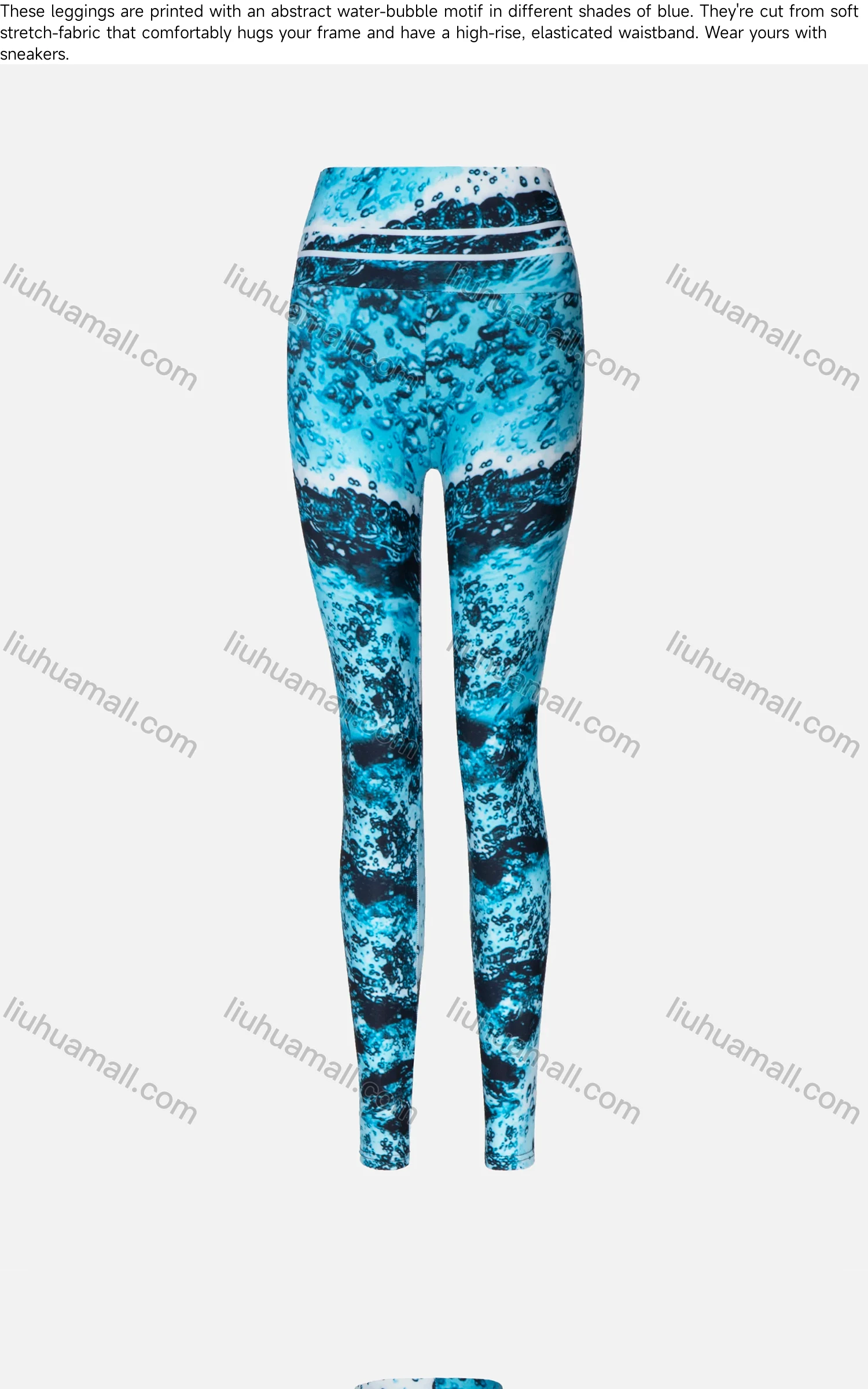 Wholesale Women's Athletic Water-bubble Print Tie Dye High Waist Yoga Elasticity Leggings - Liuhuamall