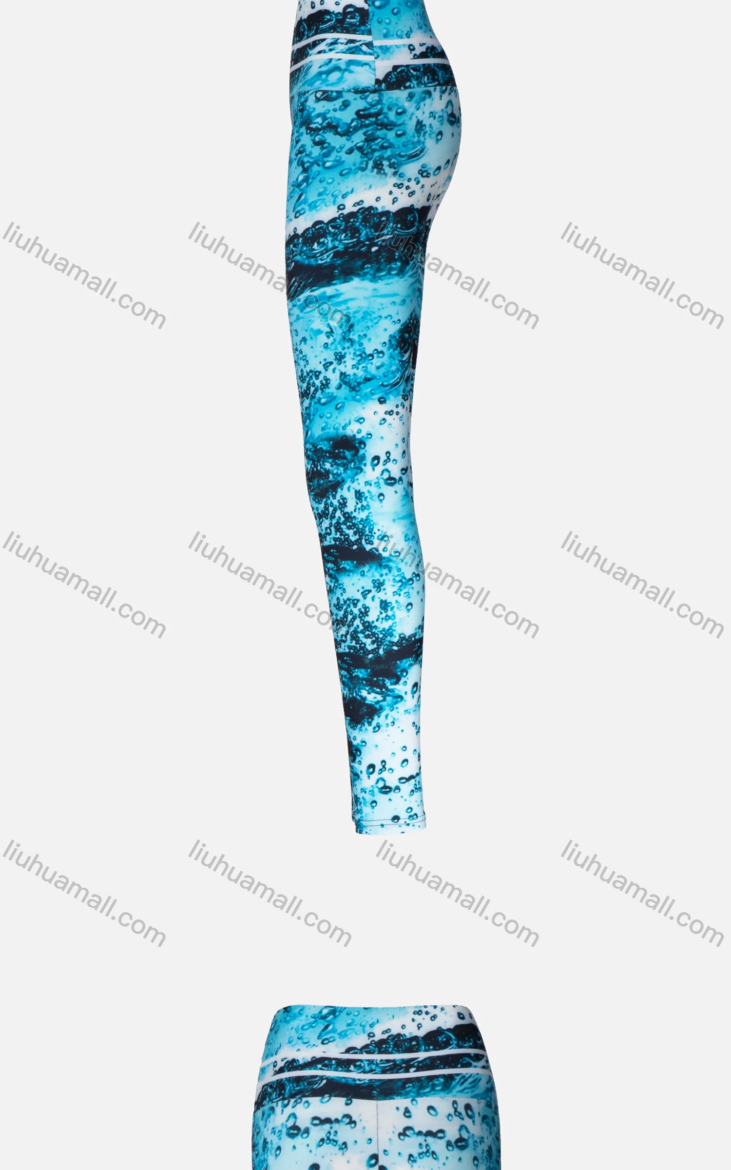 Wholesale Women's Athletic Water-bubble Print Tie Dye High Waist Yoga Elasticity Leggings - Liuhuamall