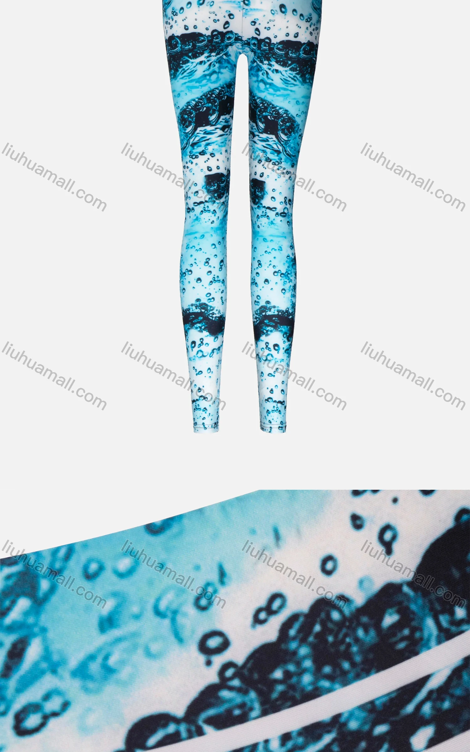 Wholesale Women's Athletic Water-bubble Print Tie Dye High Waist Yoga Elasticity Leggings - Liuhuamall