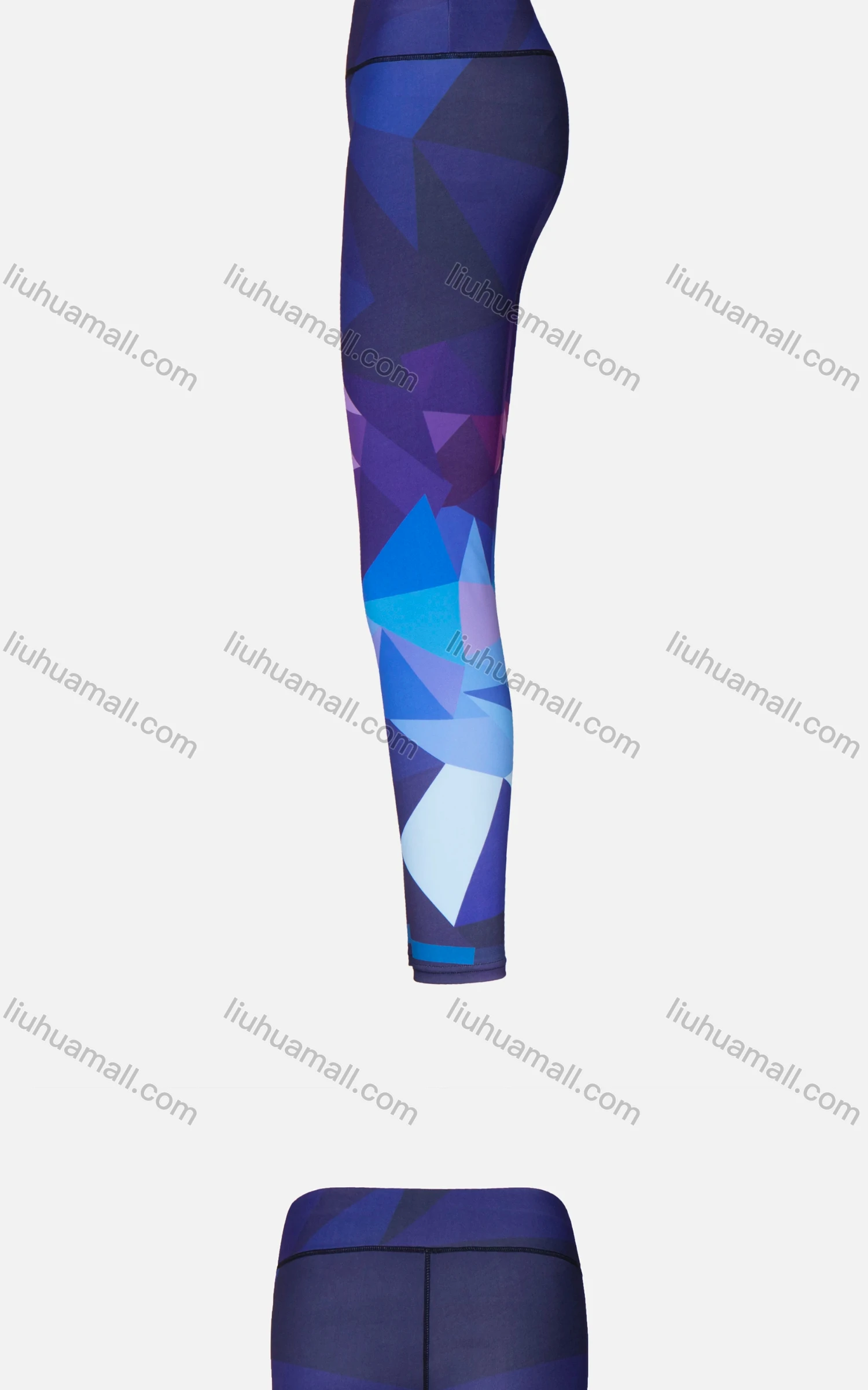Wholesale Women's Athletic Geometric Colorblock High Waist Yoga Elasticity Leggings - Liuhuamall