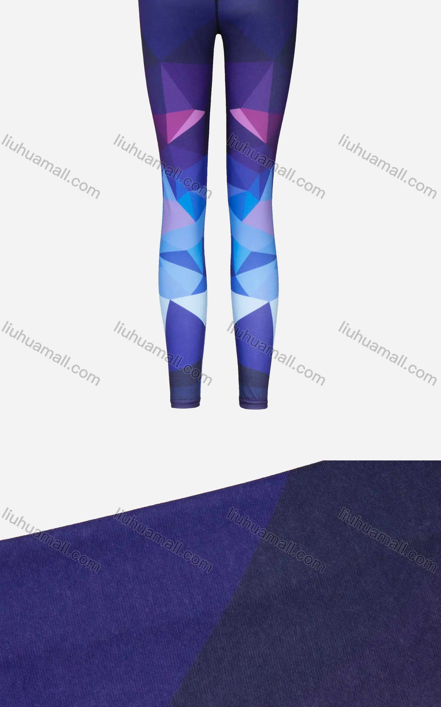 Wholesale Women's Athletic Geometric Colorblock High Waist Yoga Elasticity Leggings - Liuhuamall
