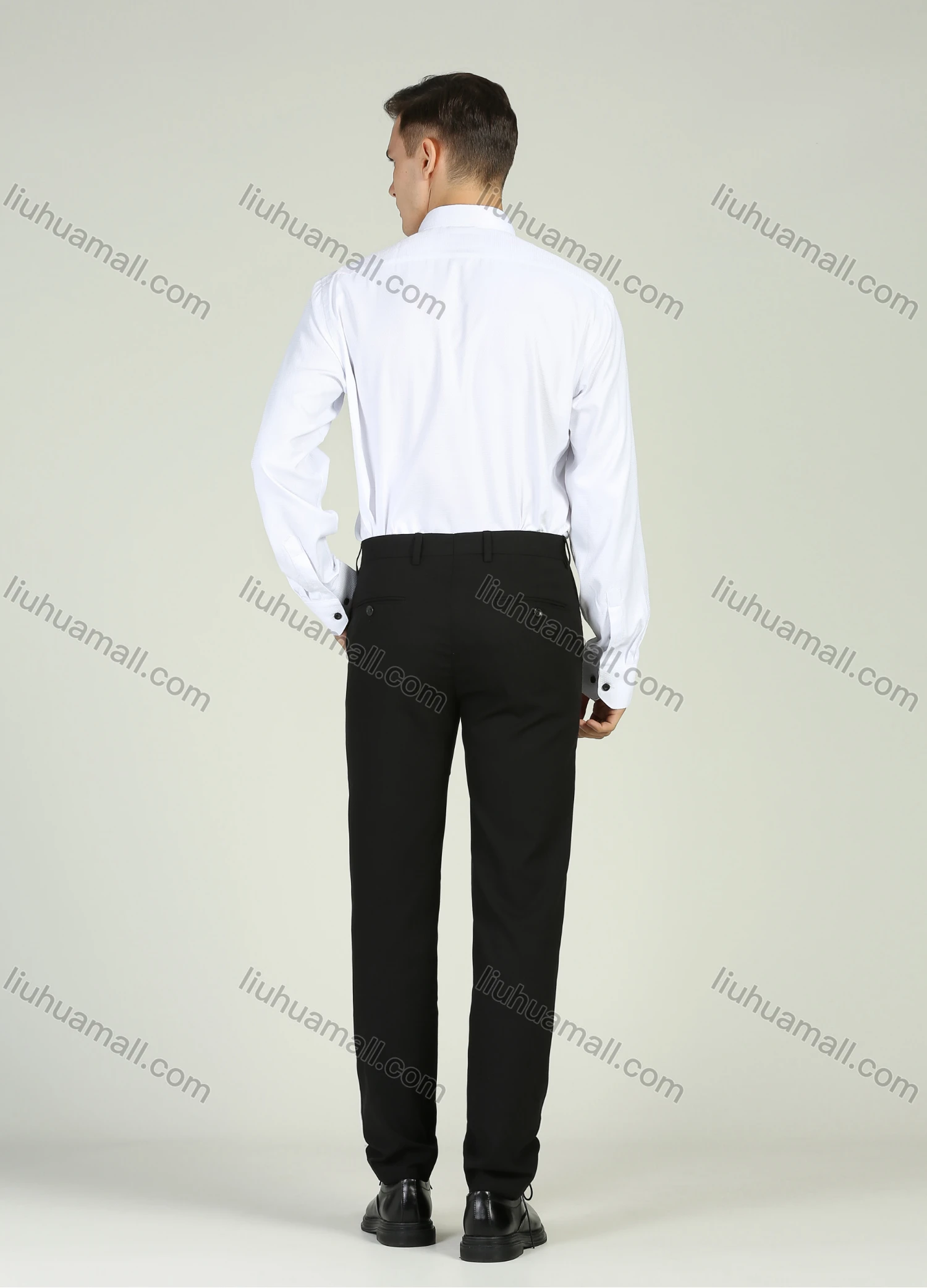Wholesale Men's Formal Long Sleeve Plain Dress Shirts - Liuhuamall