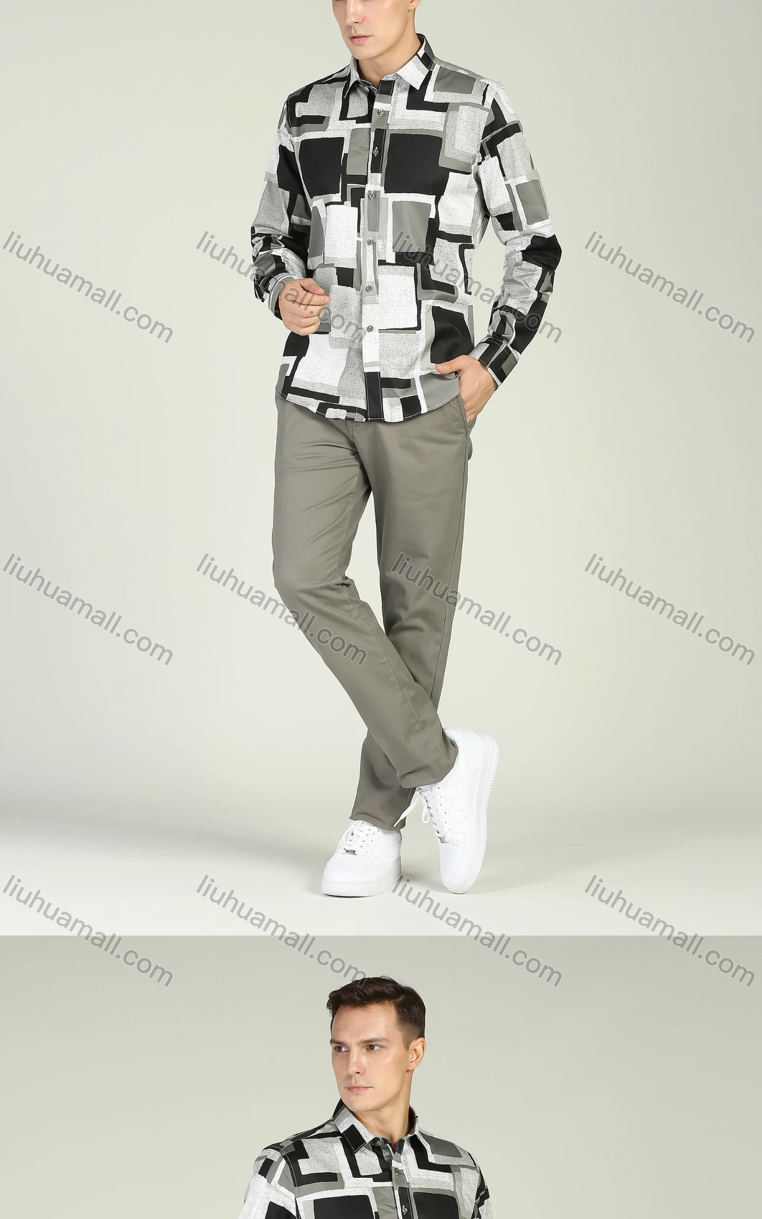 Wholesale Men's Casual Straight Leg Slant Pocket Trousers - Liuhuamall