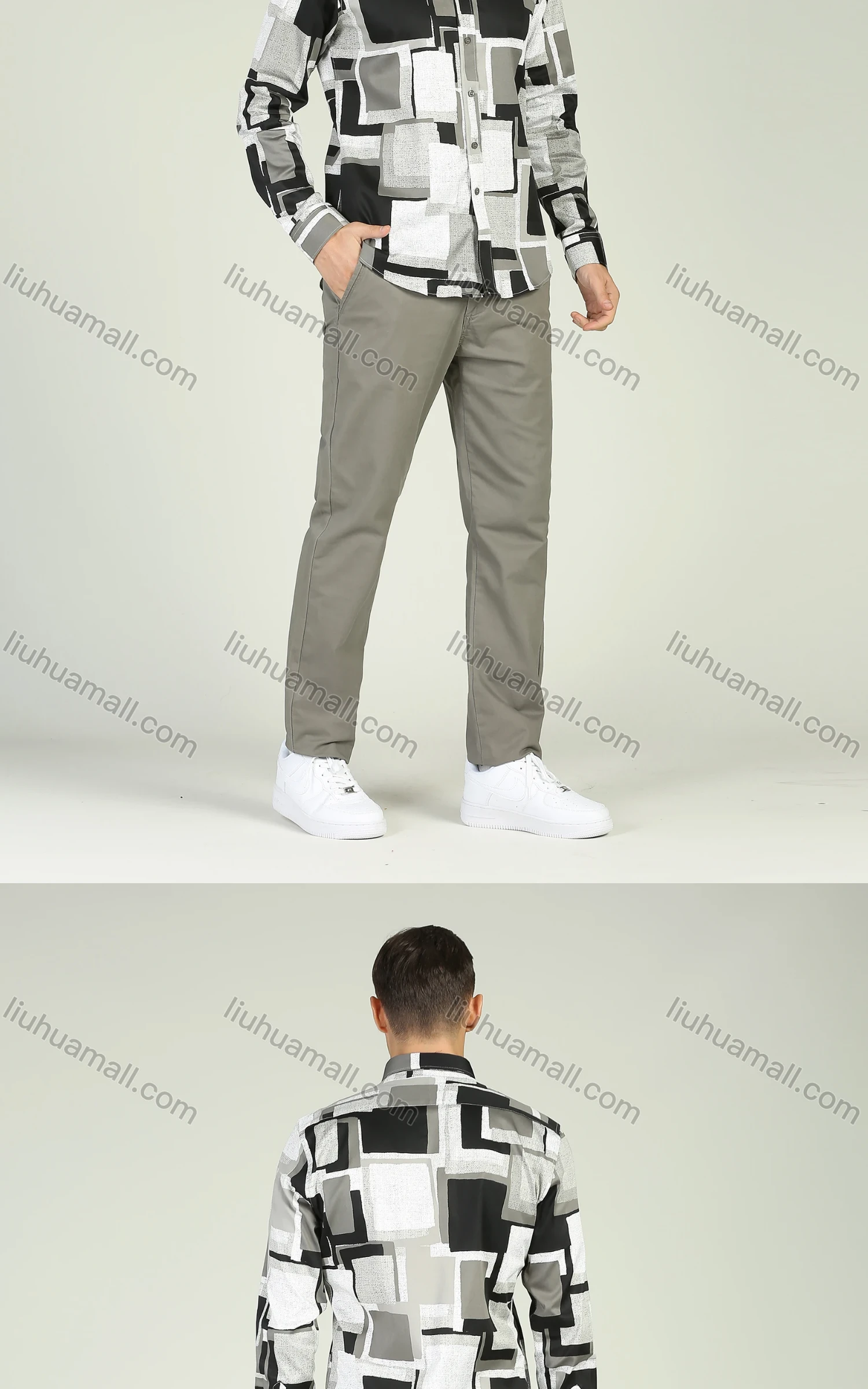 Wholesale Men's Casual Straight Leg Slant Pocket Trousers - Liuhuamall