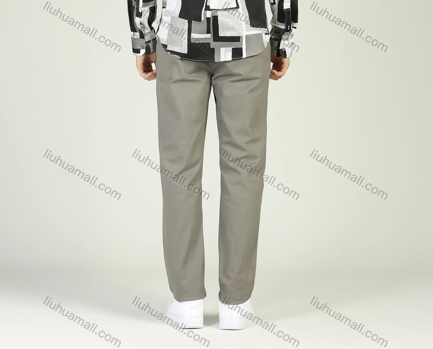 Wholesale Men's Casual Long Sleeve Button Down Geometric Print Shirt - Liuhuamall