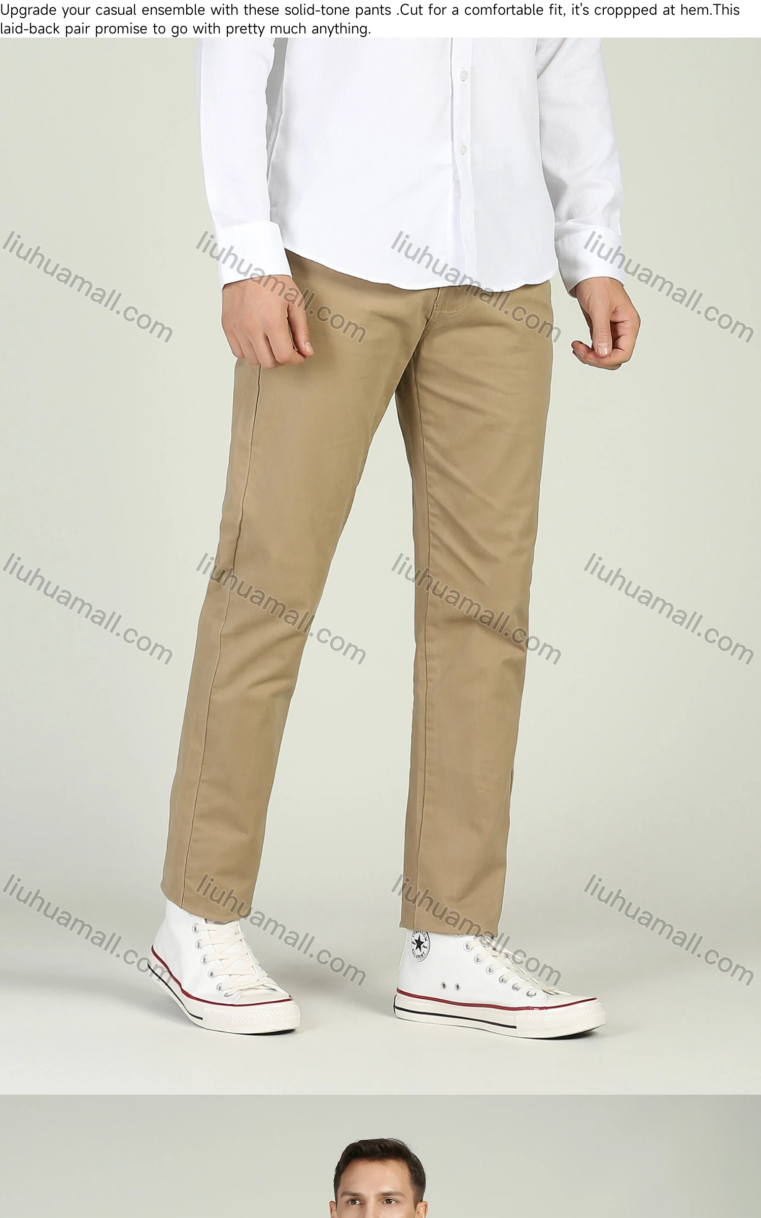 Wholesale Men's Casual Straight Leg Slant Pocket Trousers - Liuhuamall