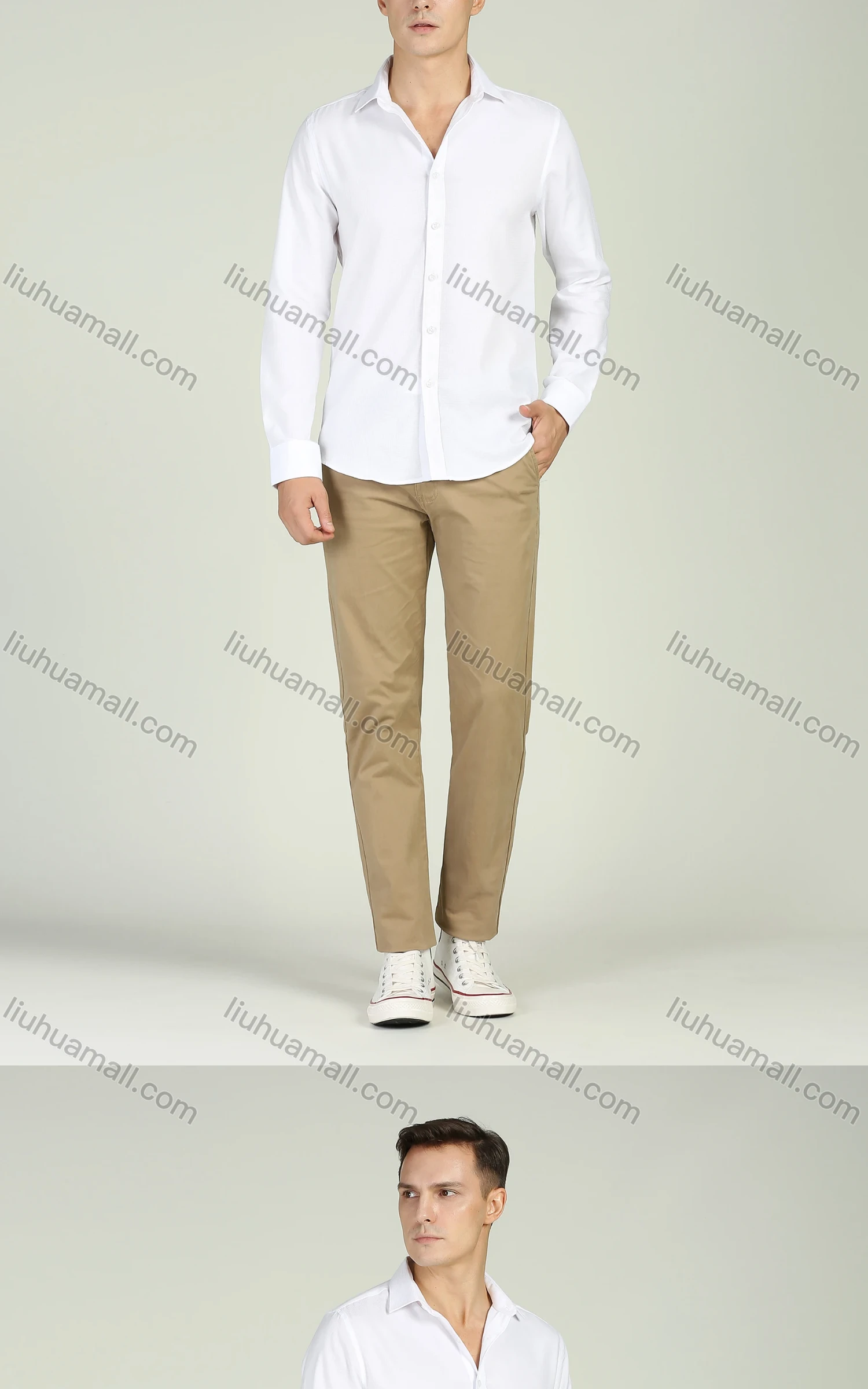 Wholesale Men's Casual Straight Leg Slant Pocket Trousers - Liuhuamall