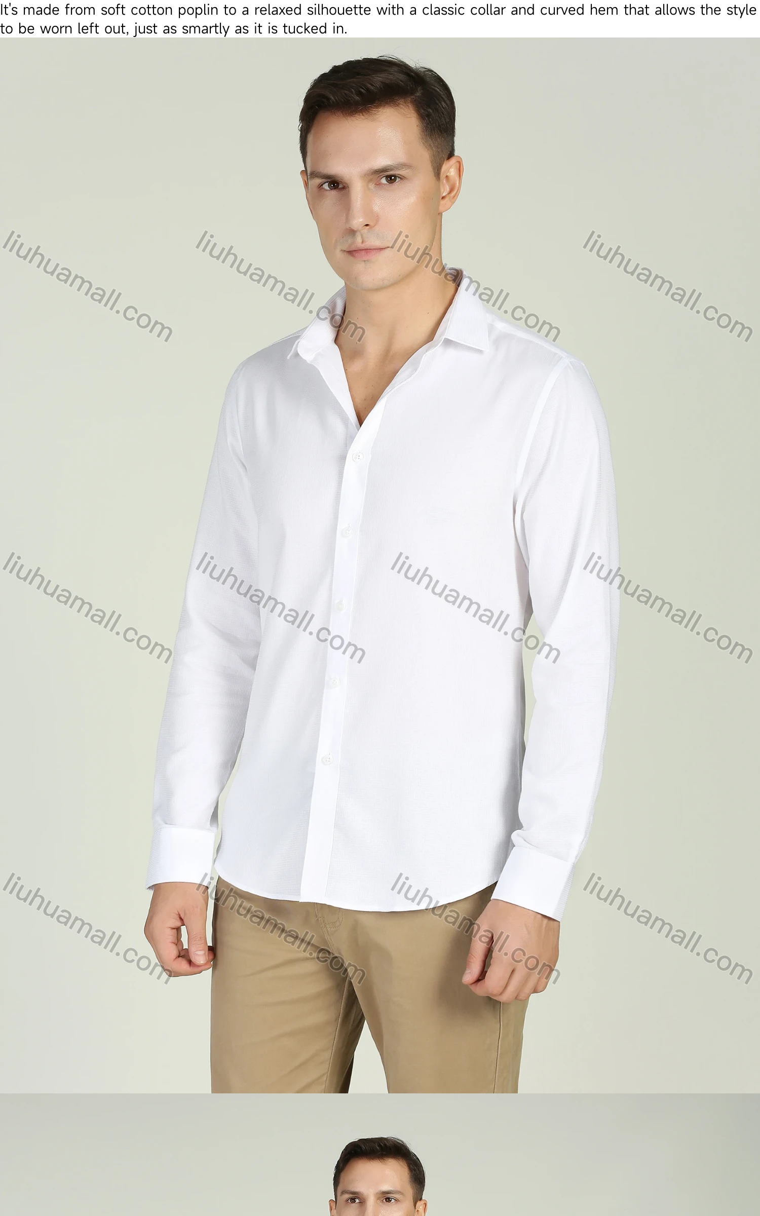 Wholesale Men's Business Button Down Long Sleeve Plain Shirt - Liuhuamall