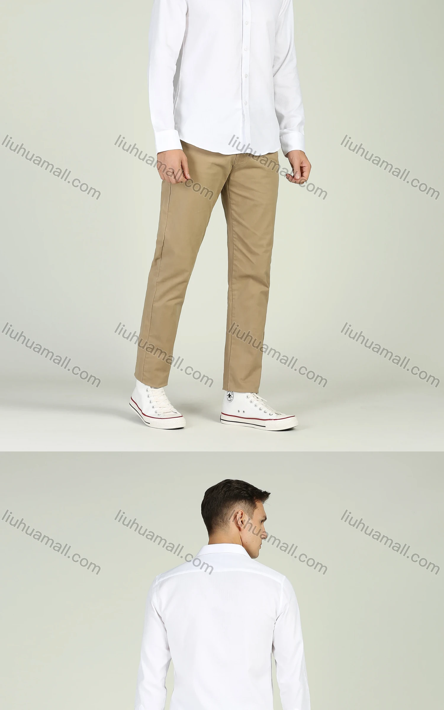 Wholesale Men's Business Button Down Long Sleeve Plain Shirt - Liuhuamall