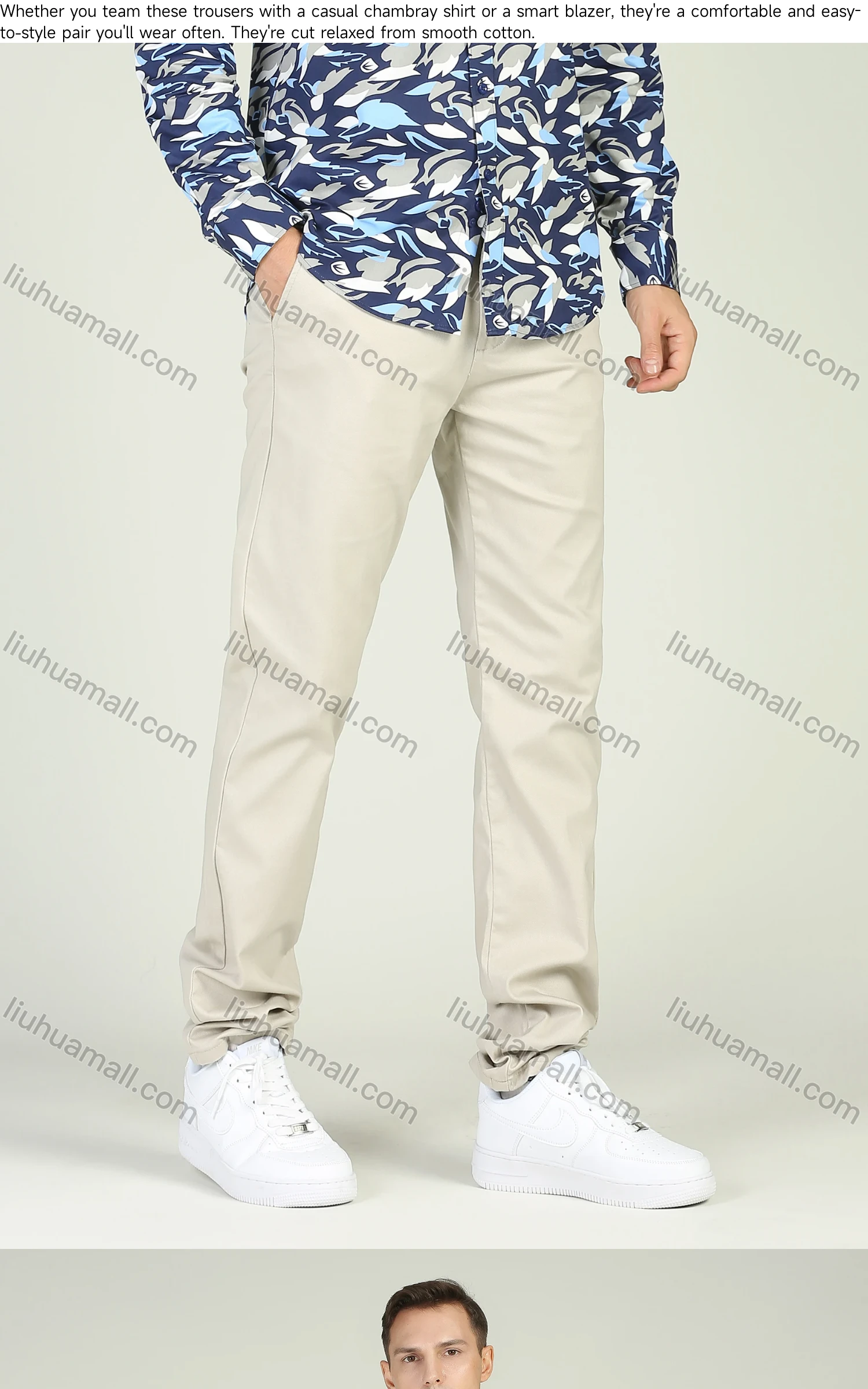Wholesale Men's Casual Straight Leg Slant Pocket Trousers - Liuhuamall