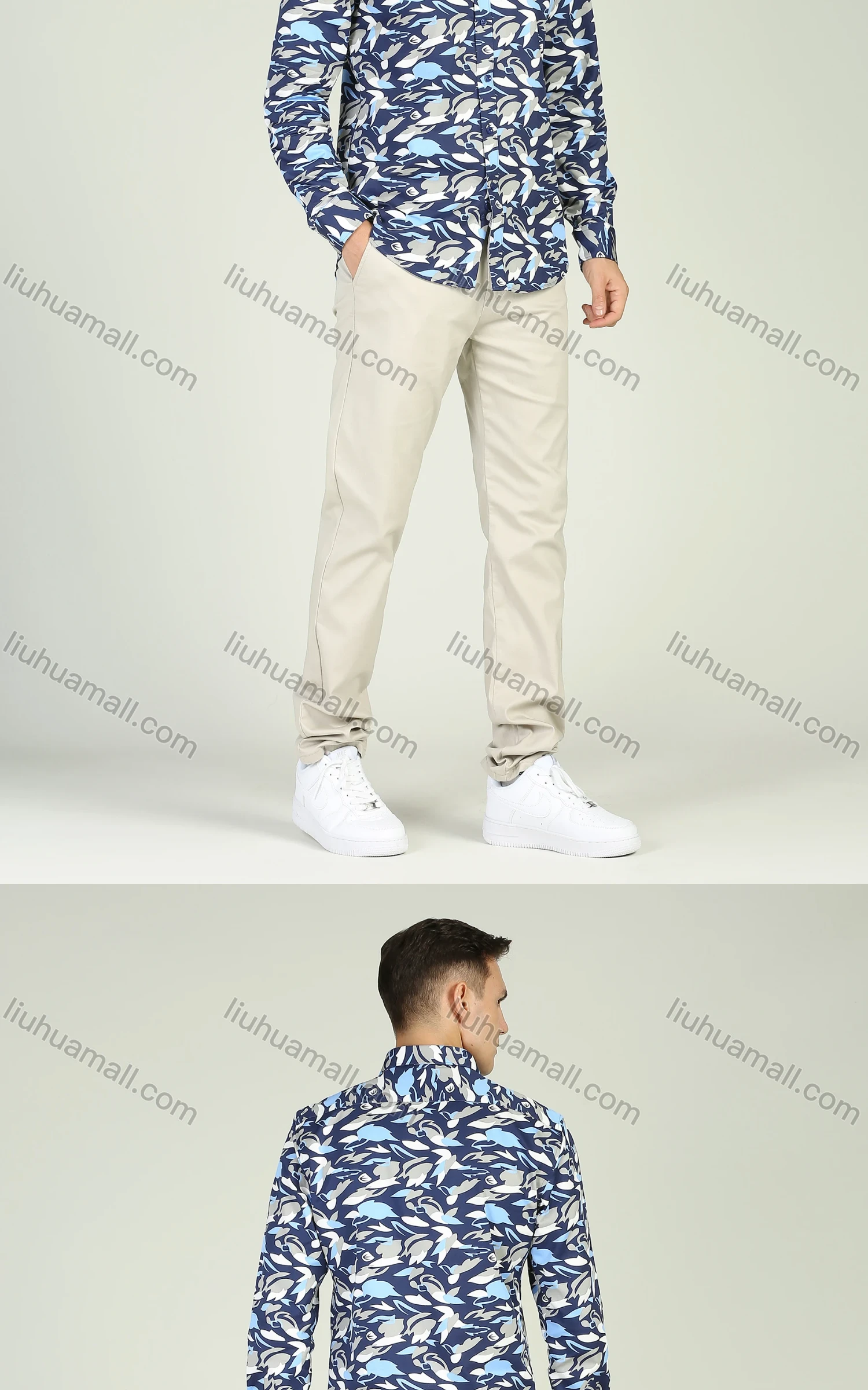 Wholesale Men's Casual Straight Leg Slant Pocket Trousers - Liuhuamall