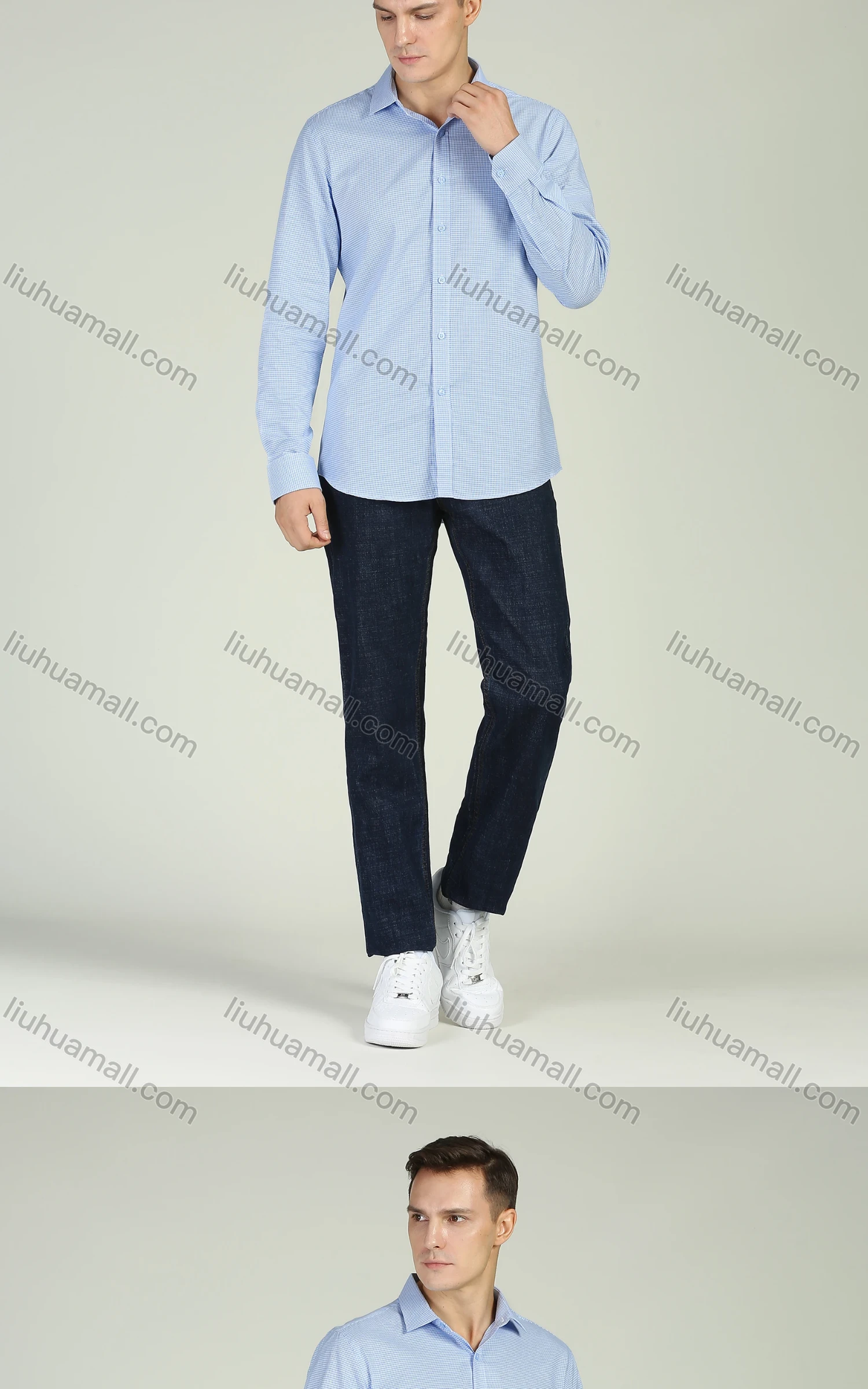 Wholesale Men's Casual Straight Leg Plain Jeans - Liuhuamall