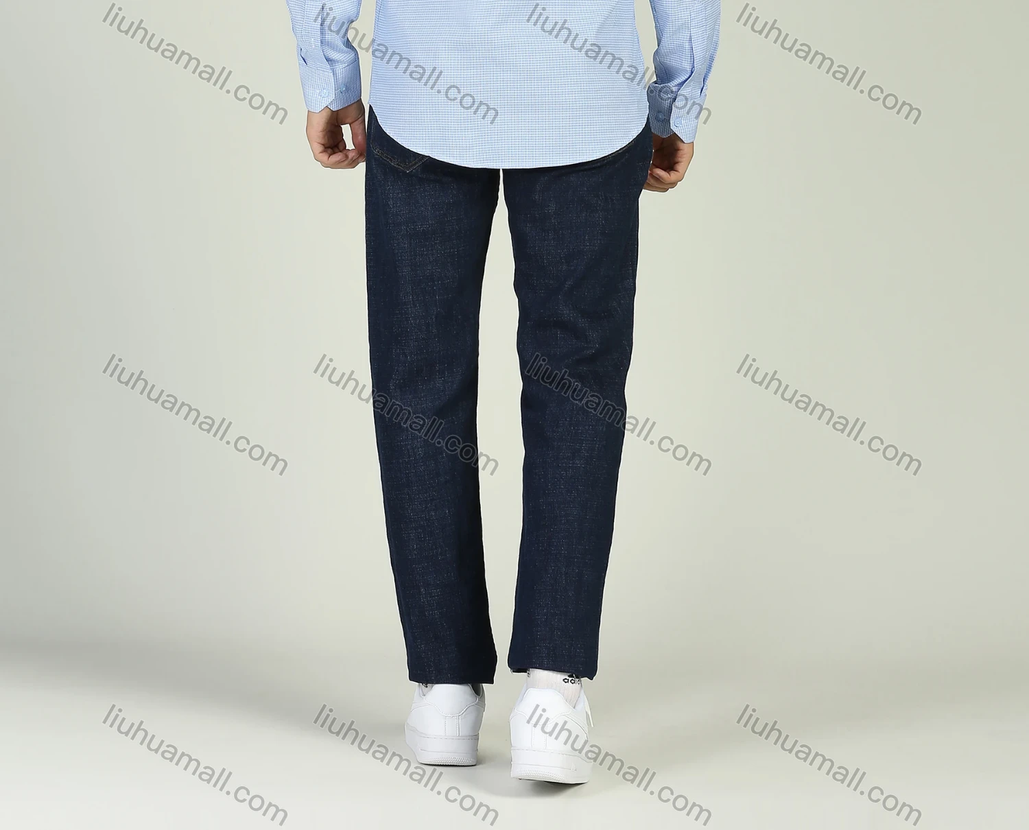 Wholesale Men's Business Button Down Long Sleeve Striped Shirt - Liuhuamall