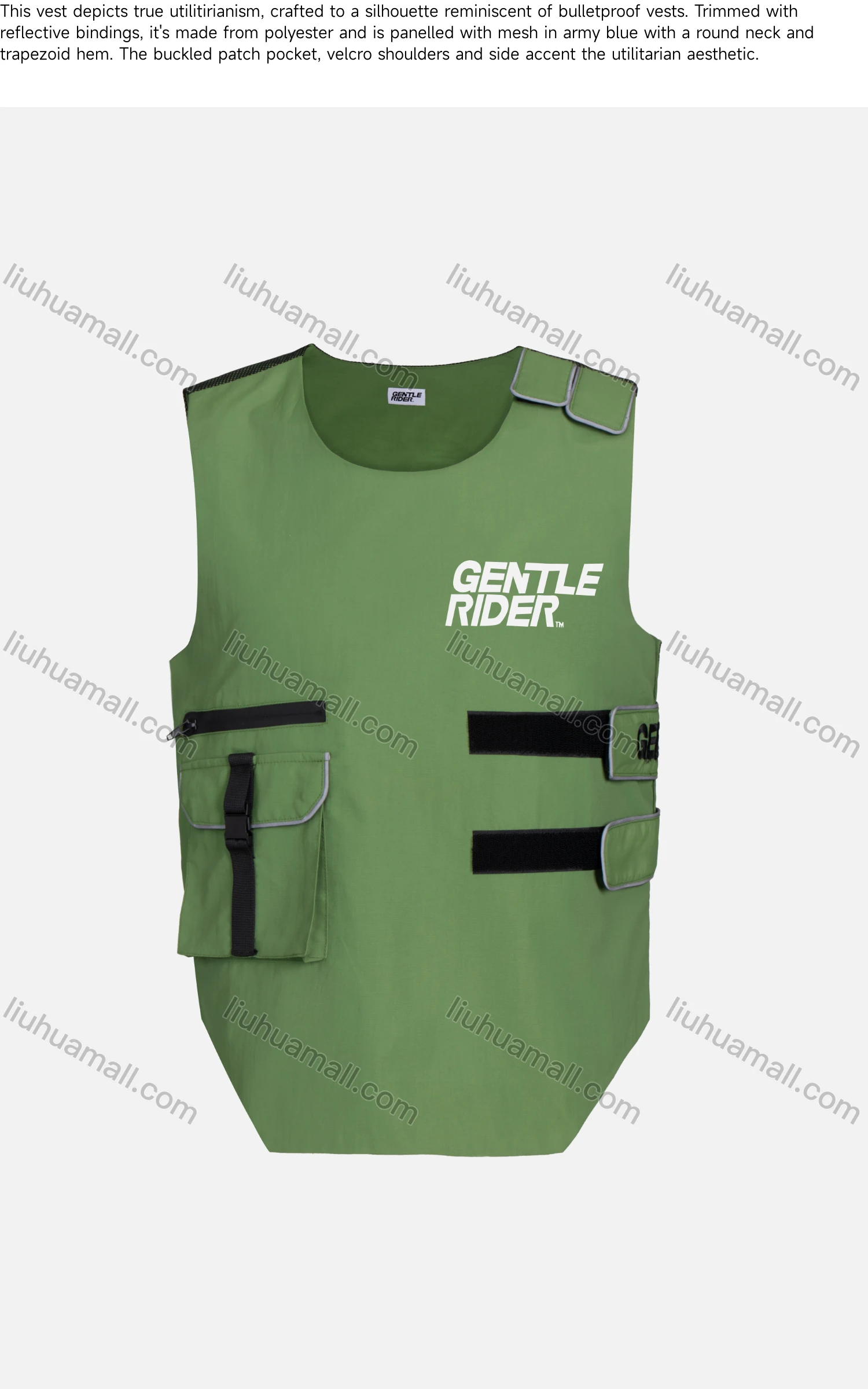 Wholesale Men's Multiple Pockets Net-panel Velcro Reflective Pullover Biker Vest - Liuhuamall