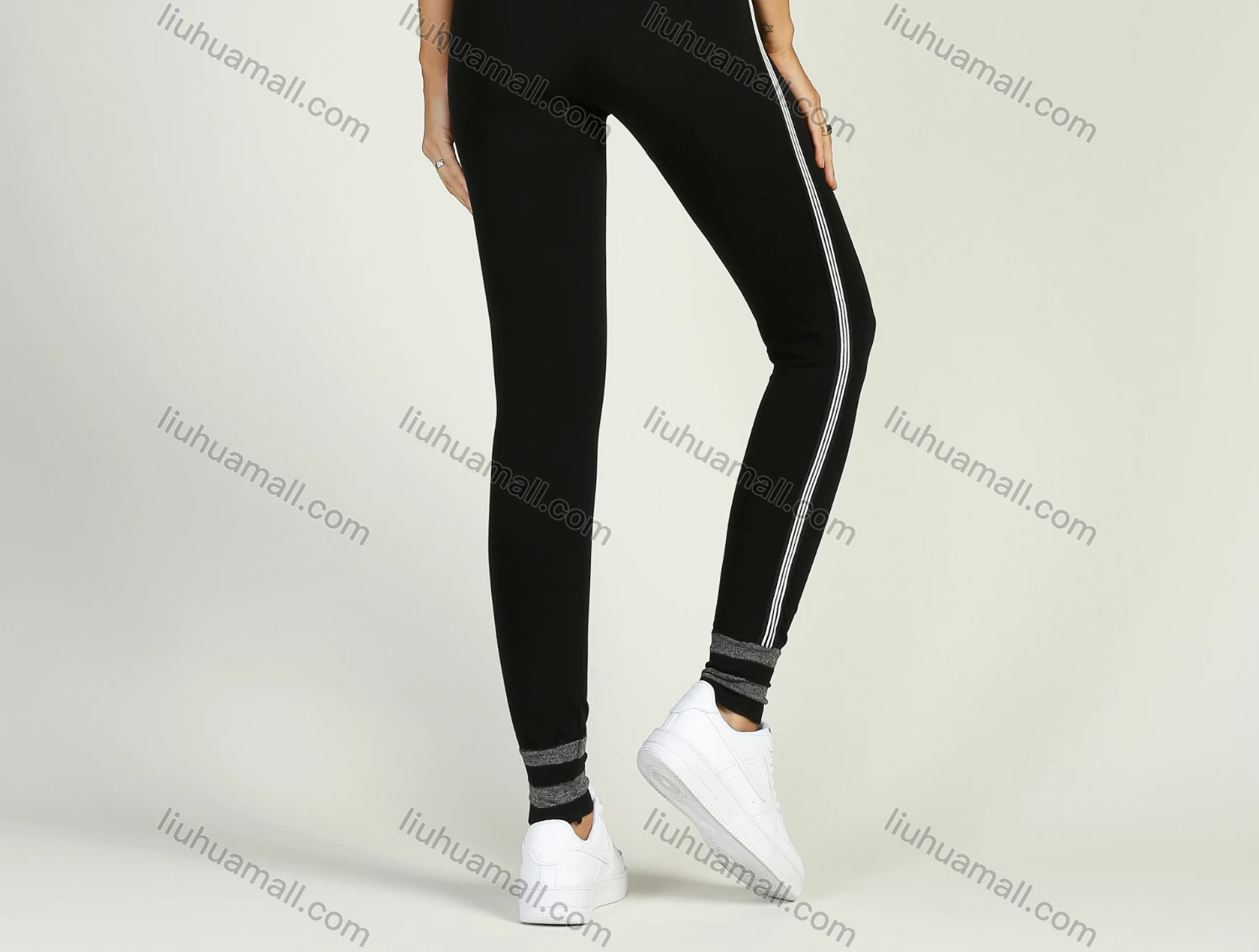Wholesale Women's High Waist Striped Stretch Skinny Pants - Liuhuamall