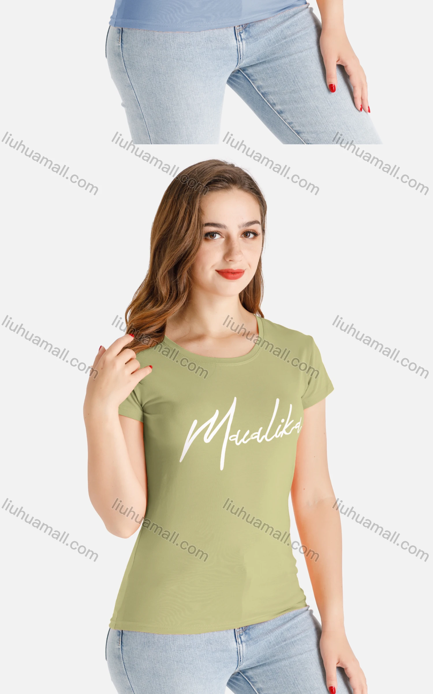 Wholesale Women's Casual Round Neck Short Sleeve Letter Print Tee - Liuhuamall