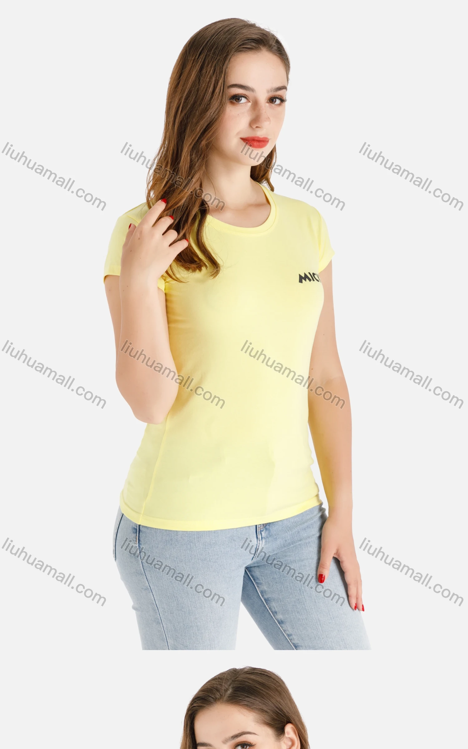 Wholesale Women's Casual Short Sleeve Round Neck Tee - Liuhuamall