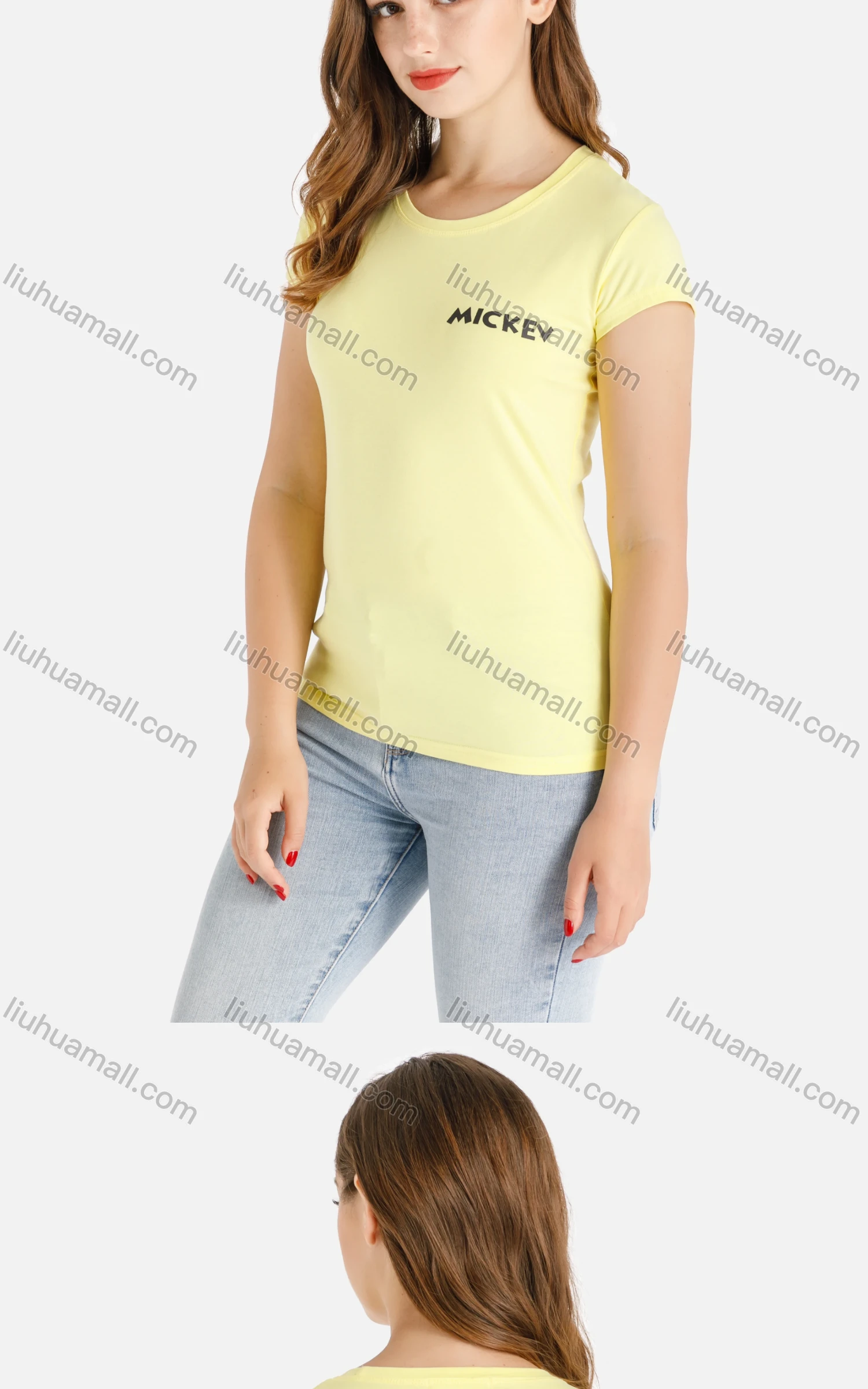 Wholesale Women's Casual Short Sleeve Round Neck Tee - Liuhuamall