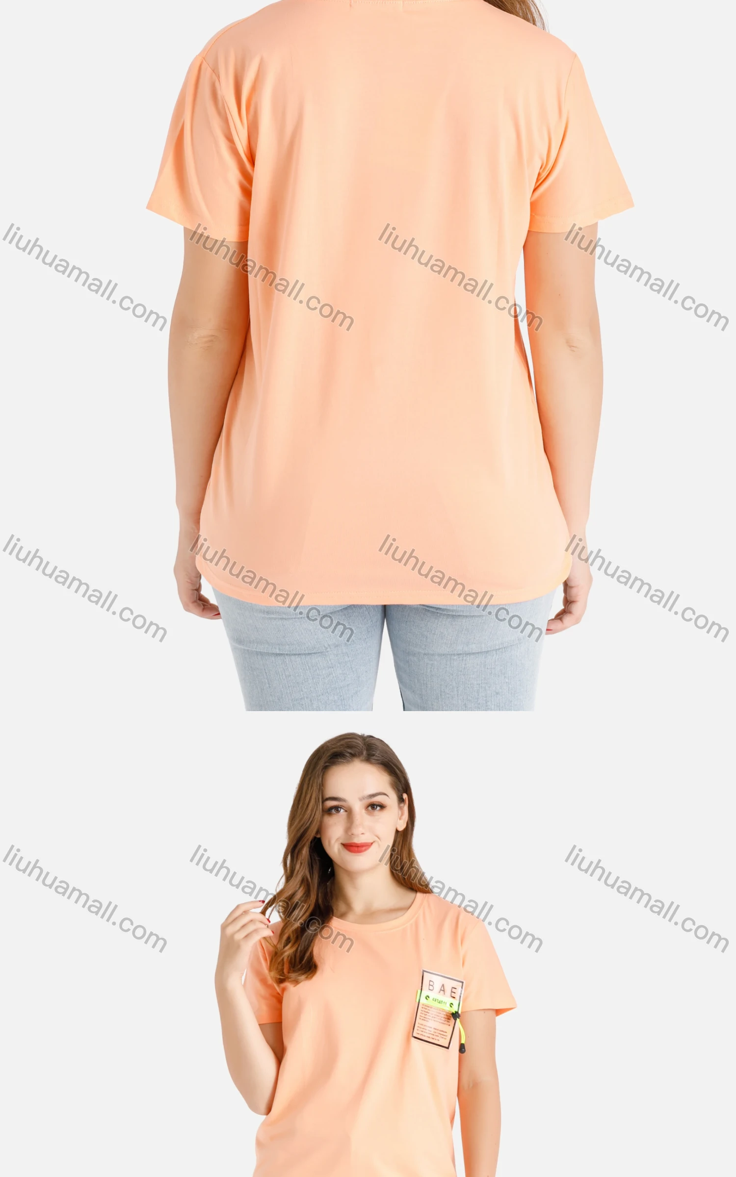 Wholesale Women's Casual Short Sleeve Crew Neck Tee - Liuhuamall