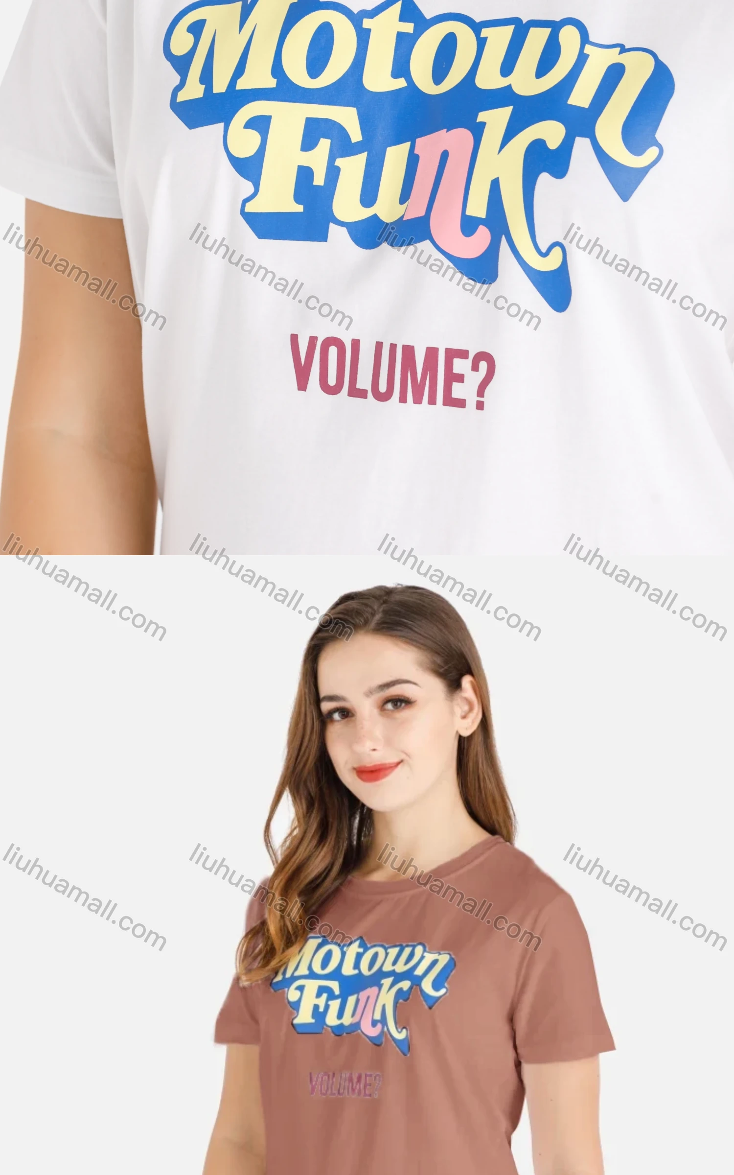 Wholesale Women's Casual Letter Print Round Neck Short Sleeve Tee - Liuhuamall