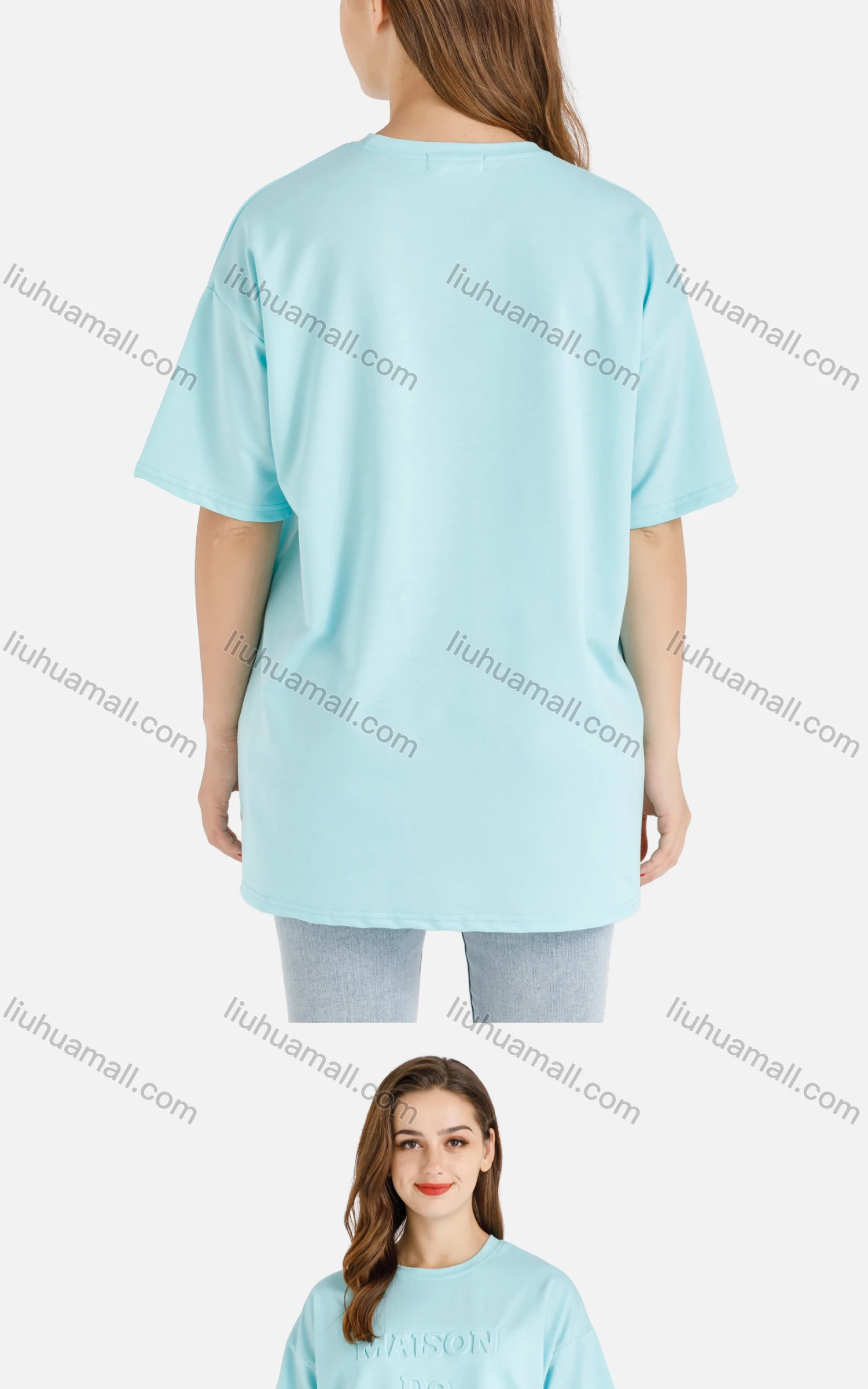 Wholesale Women's Casual Oversized Letter Print Short Sleeve Round Neck Tee - Liuhuamall