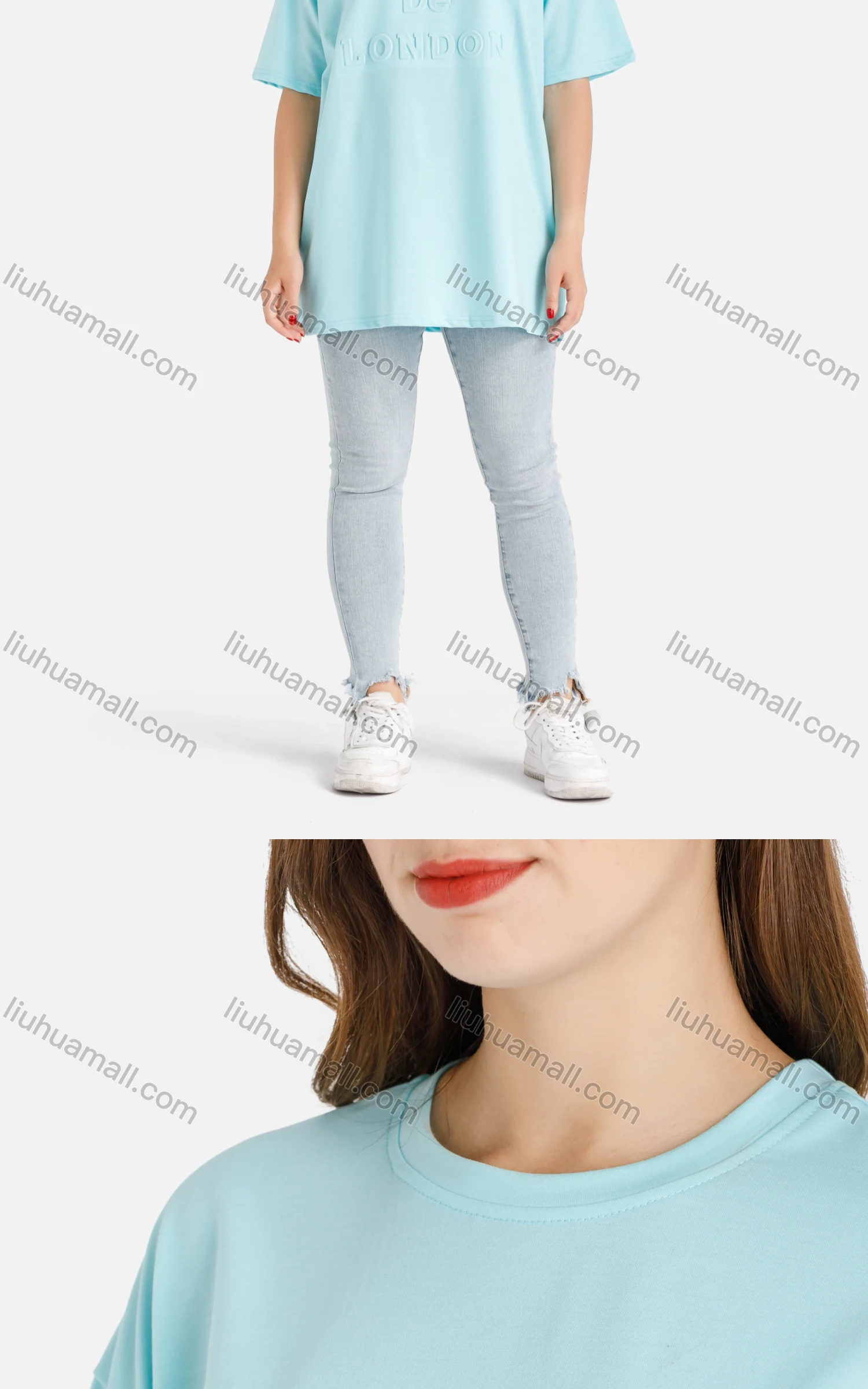 Wholesale Women's Casual Oversized Letter Print Short Sleeve Round Neck Tee - Liuhuamall