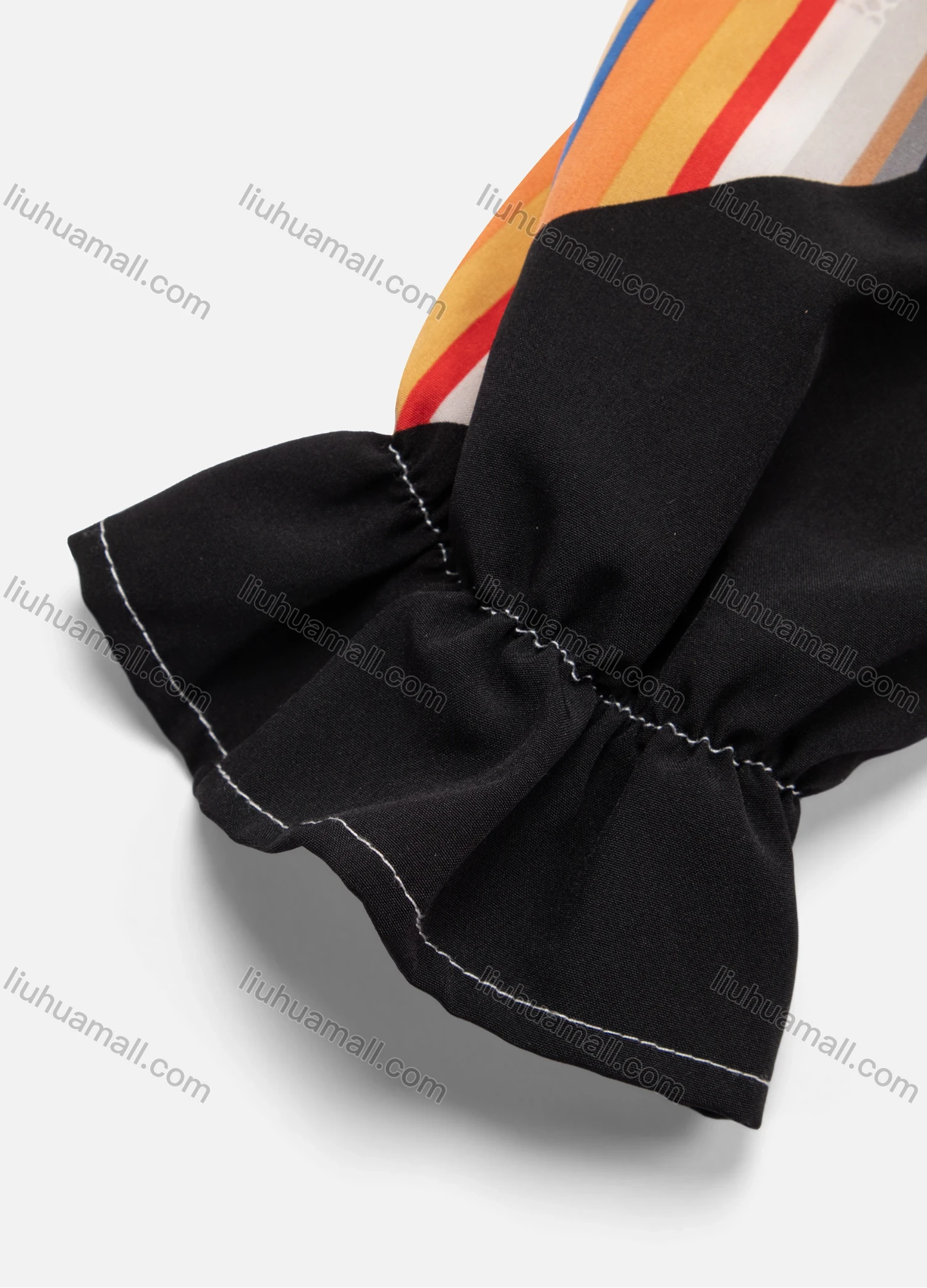 Wholesale Women's Geo Chevron Floral Tropical Striped Print Scoop Neck Cold Shoulder Poet Sleeve Cami Romper - Liuhuamall