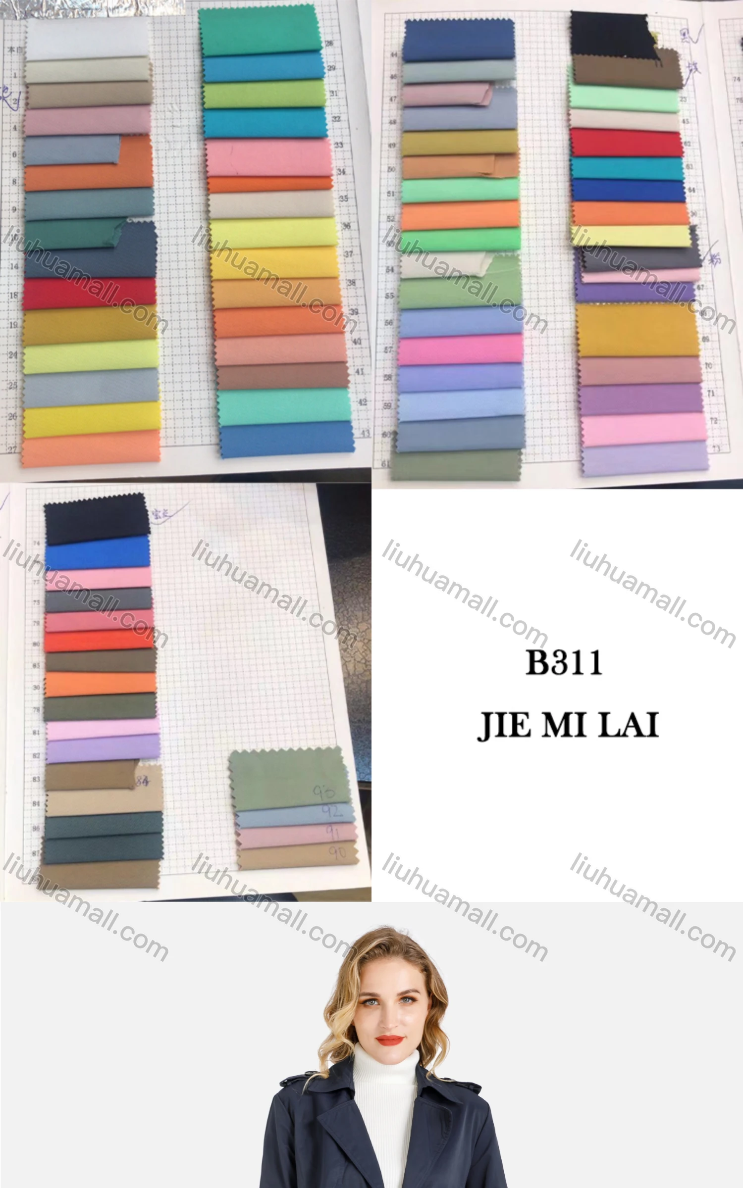 Wholesale Women's Plain Double Breasted Buckle Belted Casual Trench Coat 061# - Liuhuamall