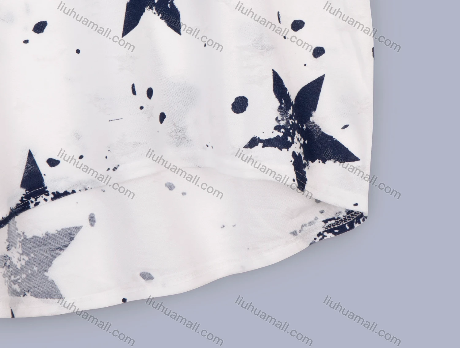 Wholesale Women's Casual Star Print Round Neck Short Sleeve Tee - Liuhuamall