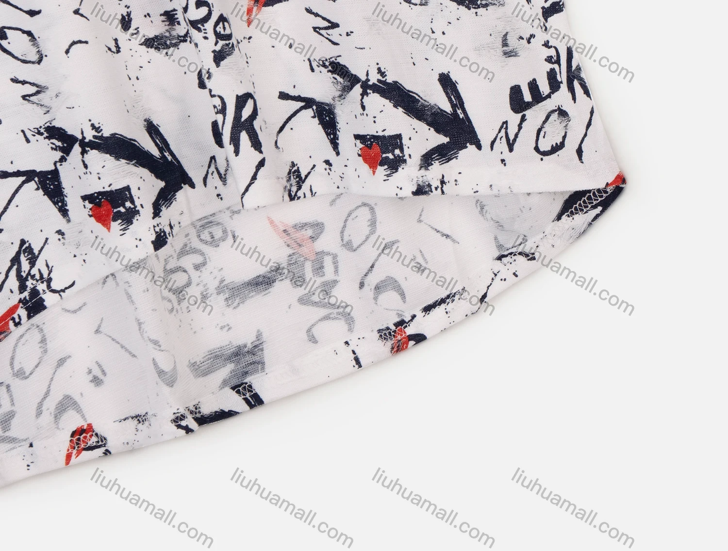 Wholesale Women's Casual Graffiti Print Round Neck Short Sleeve Tee - Liuhuamall