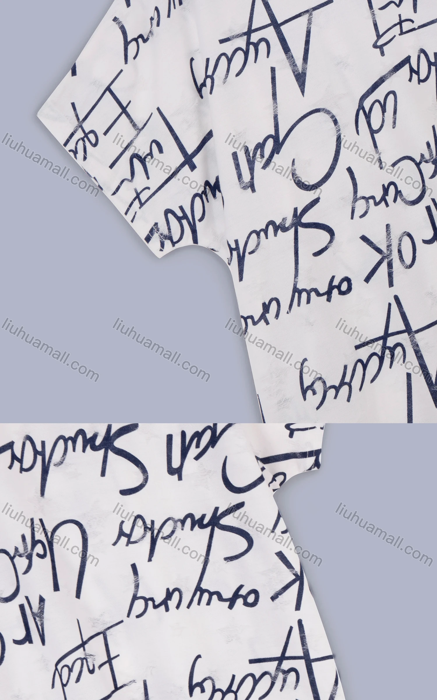 Wholesale Women's Summer Graffiti Print Round Neck Drop Shoulder Tee - Liuhuamall