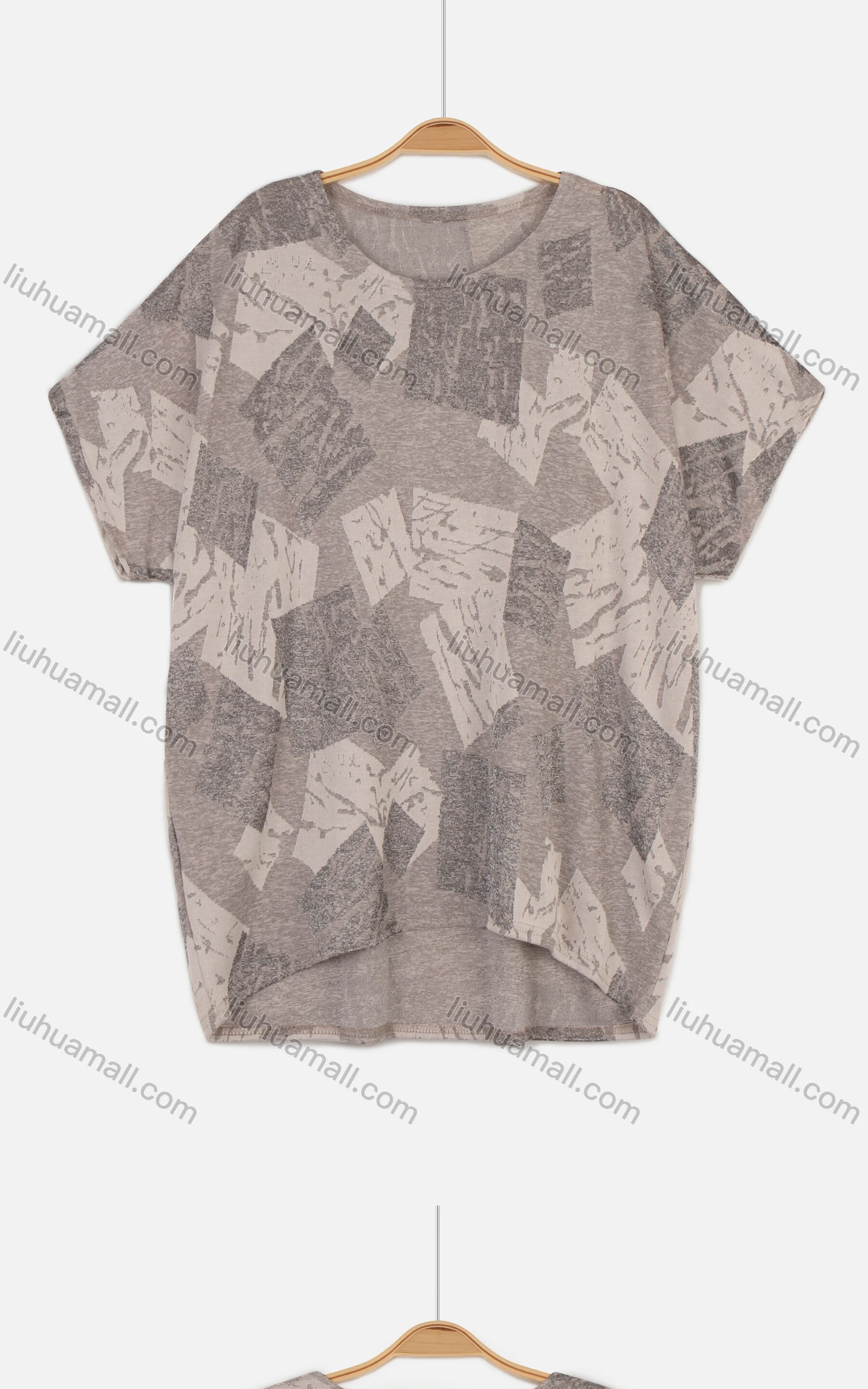 Wholesale Women's Casual Colorblock Short Sleeve Drop Shoulder Tee - Liuhuamall