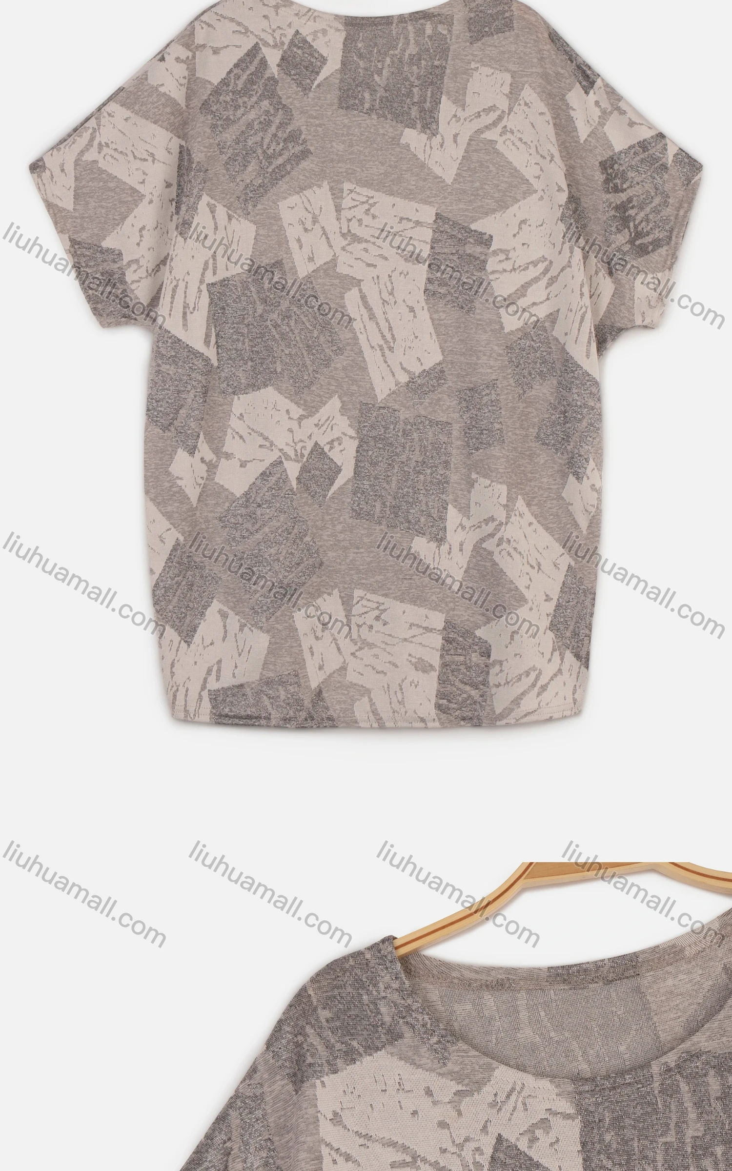 Wholesale Women's Casual Colorblock Short Sleeve Drop Shoulder Tee - Liuhuamall