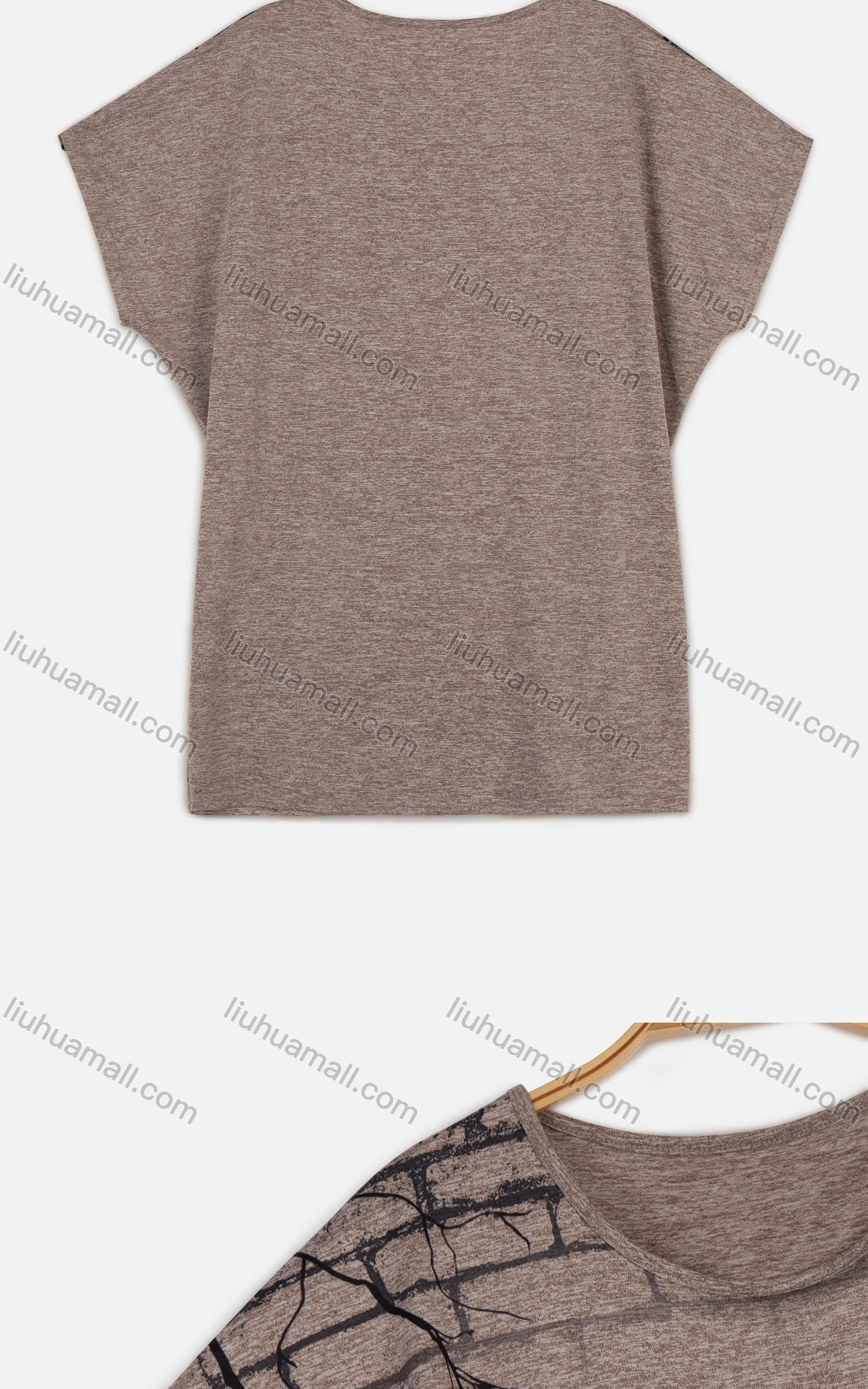 Wholesale Women's Summer Letter Graphic Print Drop Sleeve Round Neck Tee - Liuhuamall